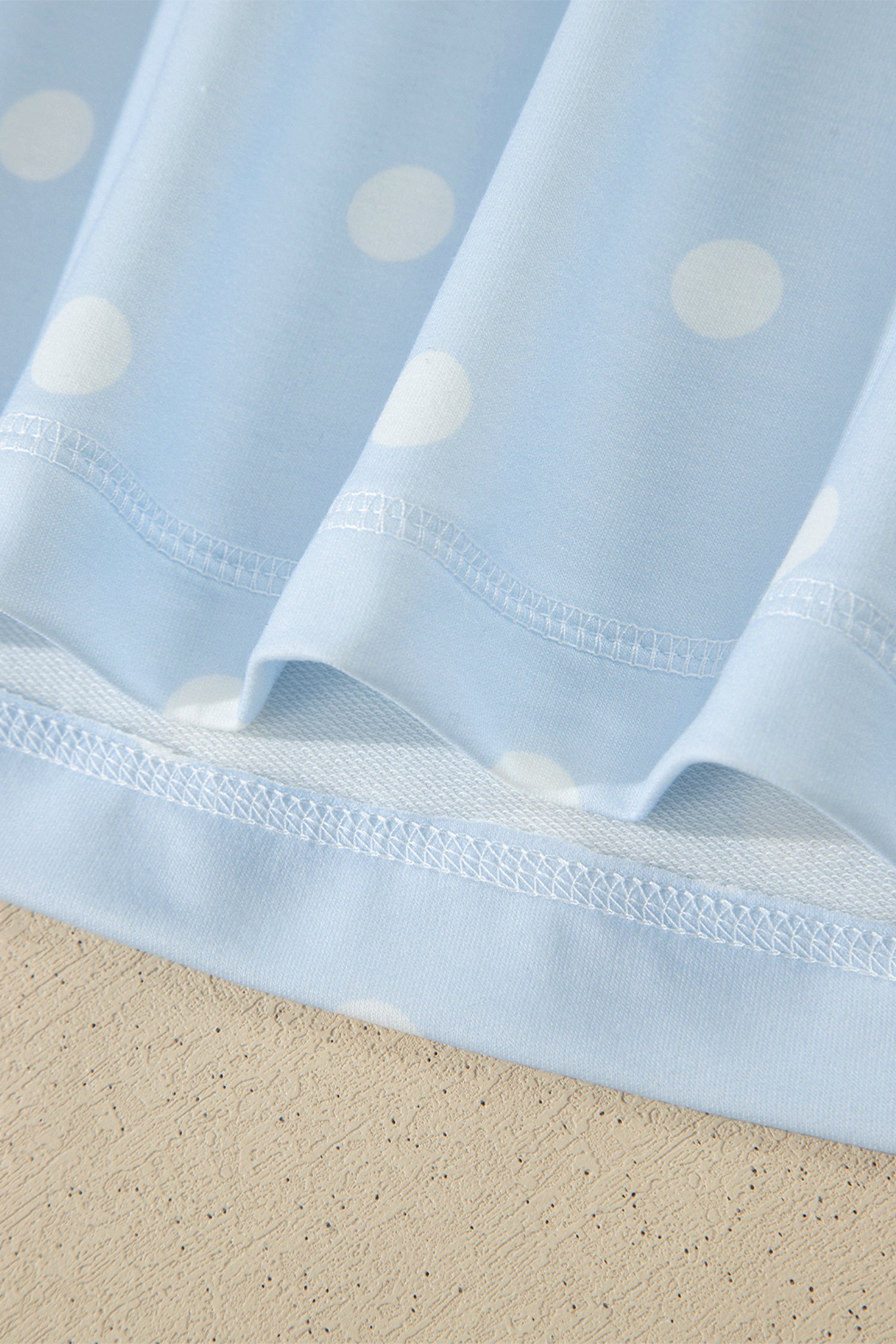 White Exposed Seam Detail Polka Dot Loose Tee Drawstring Shorts Set-Two Piece Sets/Short Sets-[Adult]-[Female]-2022 Online Blue Zone Planet