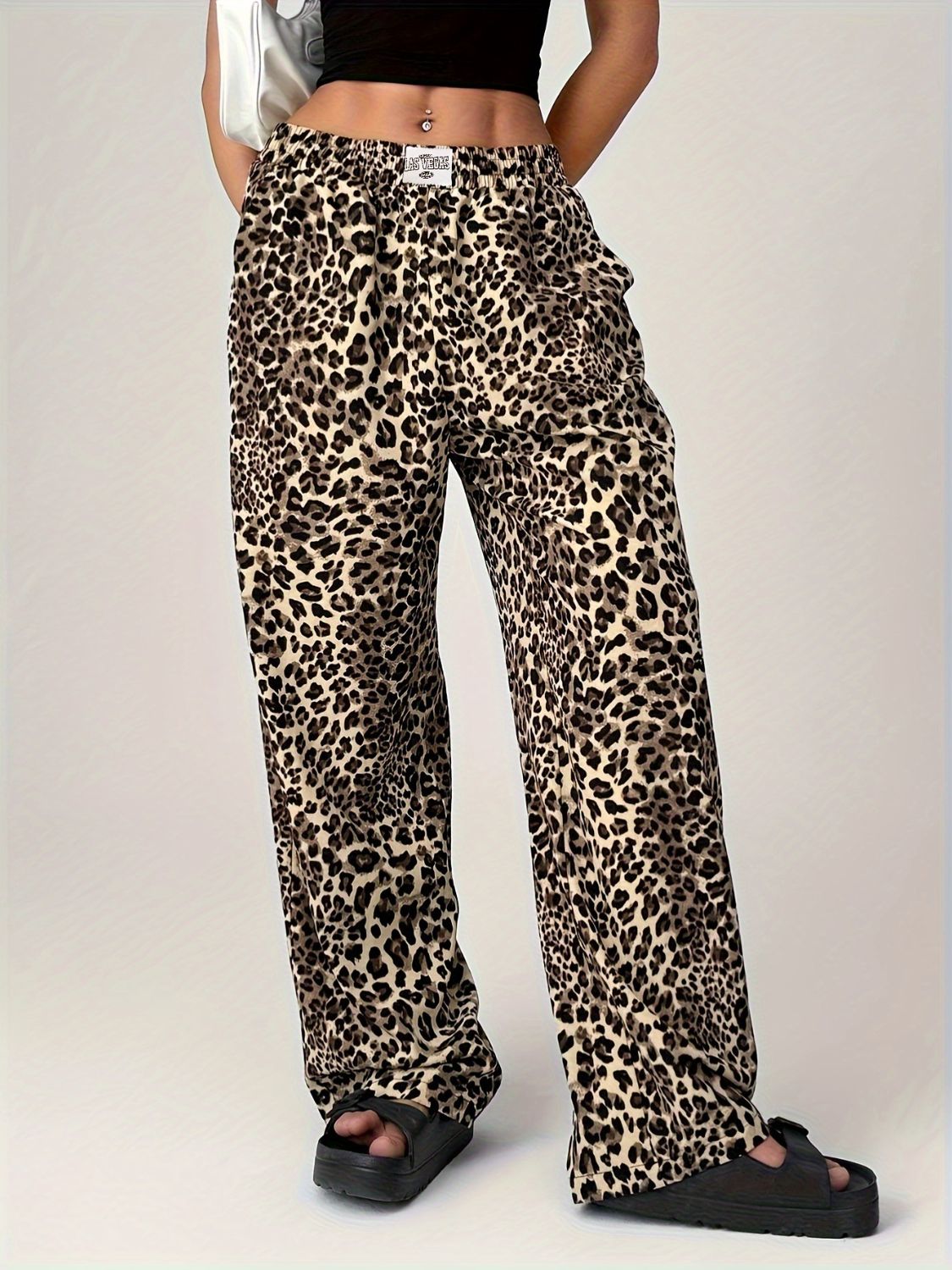 Leopard Wide Leg Pants with Pockets-BOTTOMS SIZES SMALL MEDIUM LARGE-[Adult]-[Female]-2022 Online Blue Zone Planet