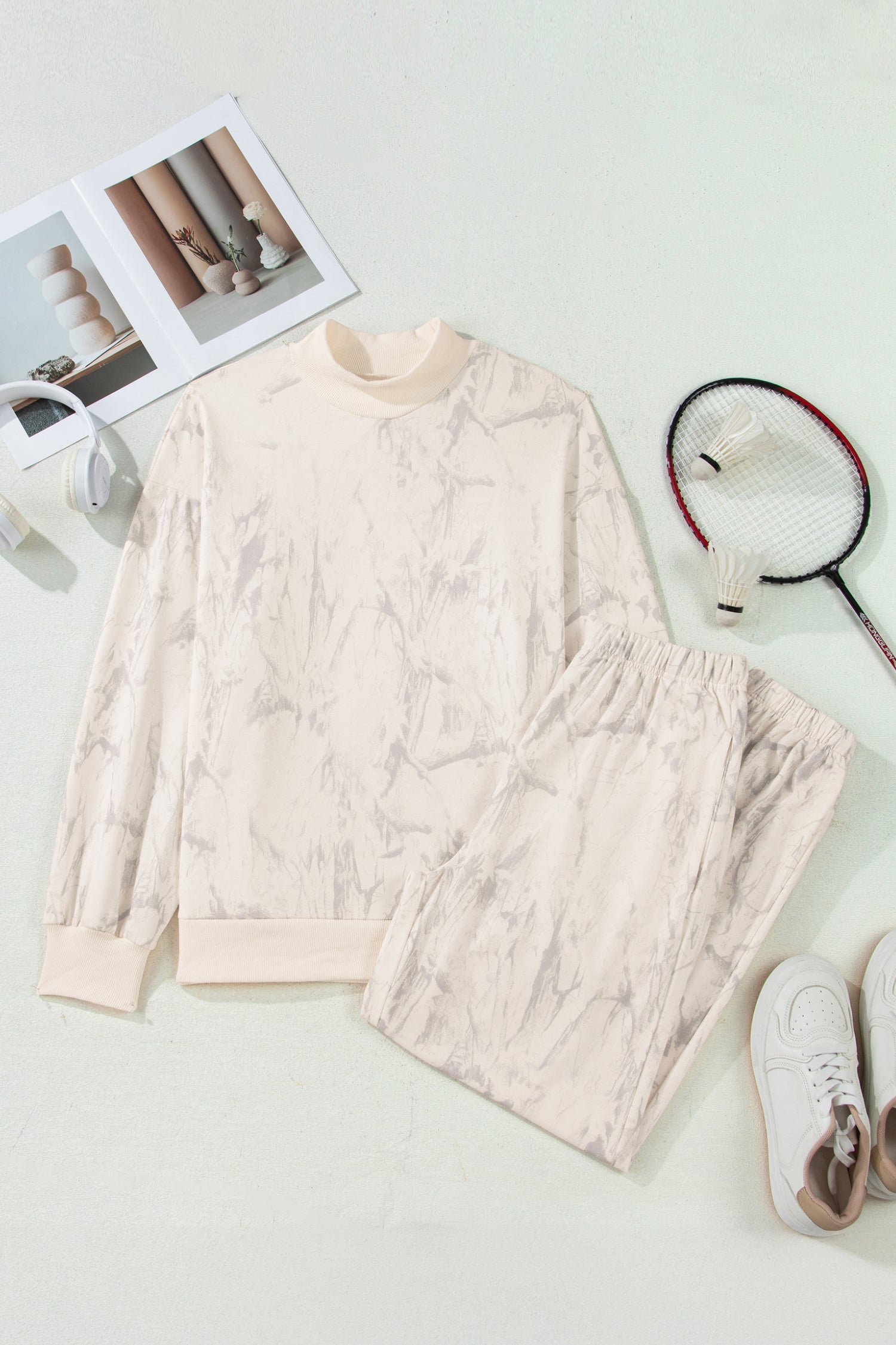 Khaki Camo Print Jogger Pants Set-Two Piece Sets/Pant Sets-[Adult]-[Female]-2022 Online Blue Zone Planet