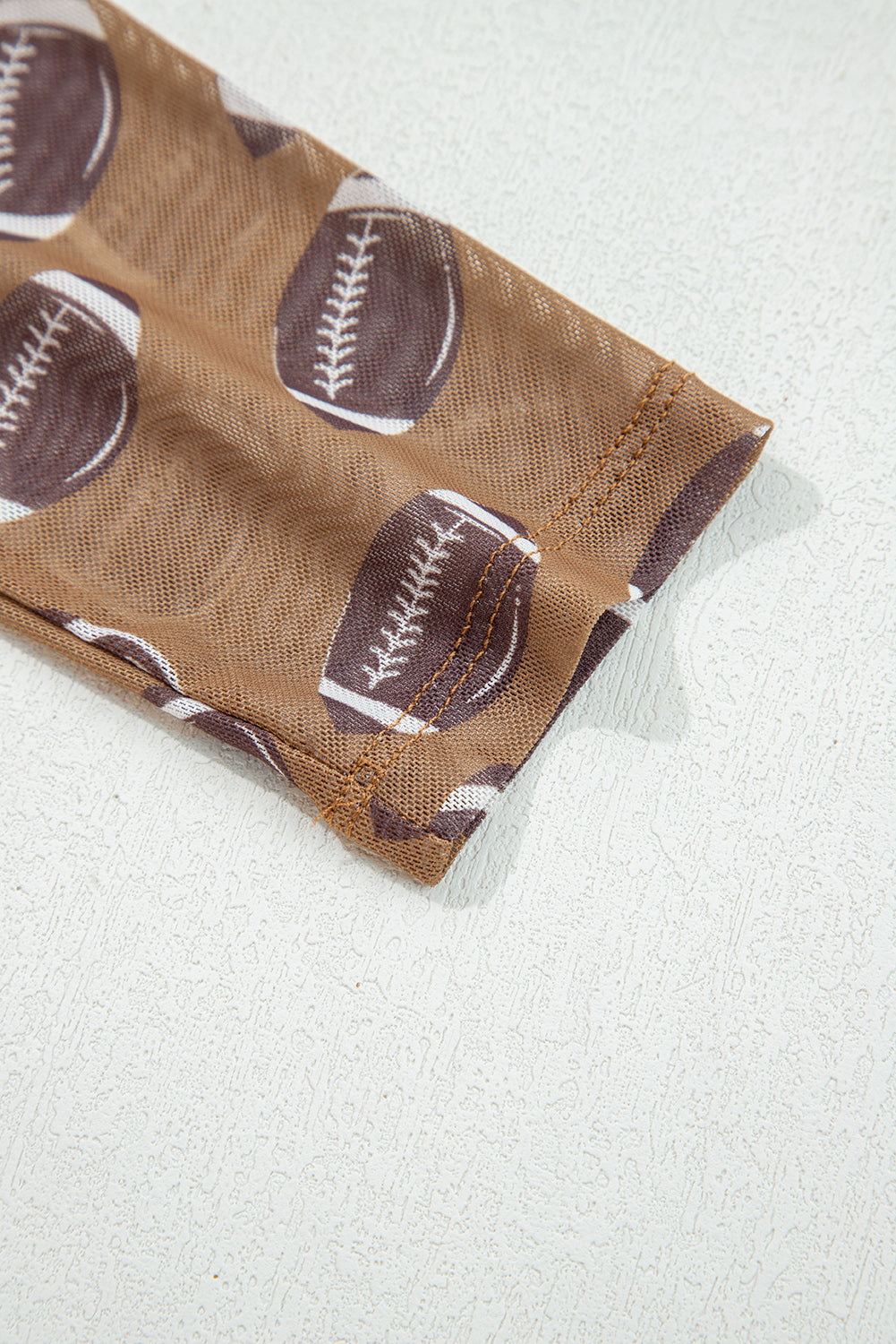 Brown Game Day Rugby Mesh Sheer Long Sleeve Top-Tops/Long Sleeve Tops-[Adult]-[Female]-2022 Online Blue Zone Planet