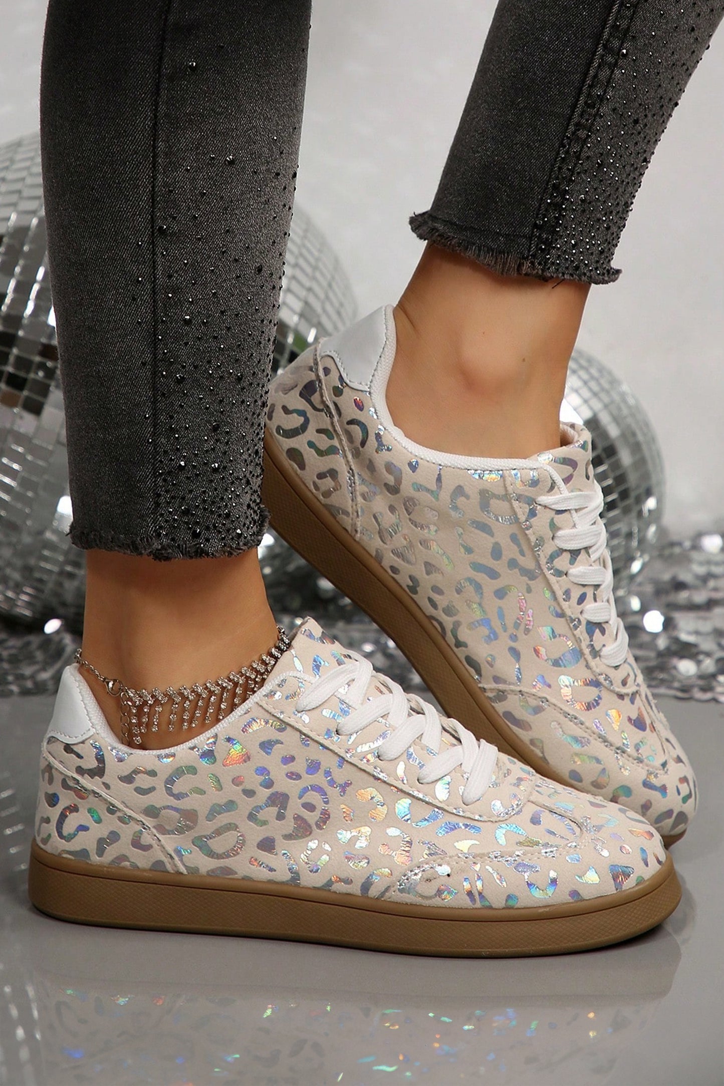 White Shiny Leopard Print Training Shoes-Shoes & Bags/Womens Shoes-[Adult]-[Female]-2022 Online Blue Zone Planet