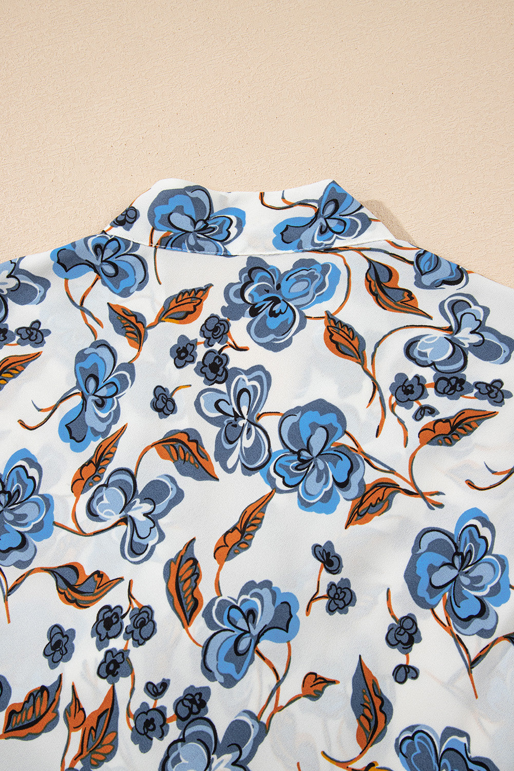 Sky Blue Floral Print Knotted V Neck Elegant Tank Top-Tops/Tank Tops-[Adult]-[Female]-2022 Online Blue Zone Planet