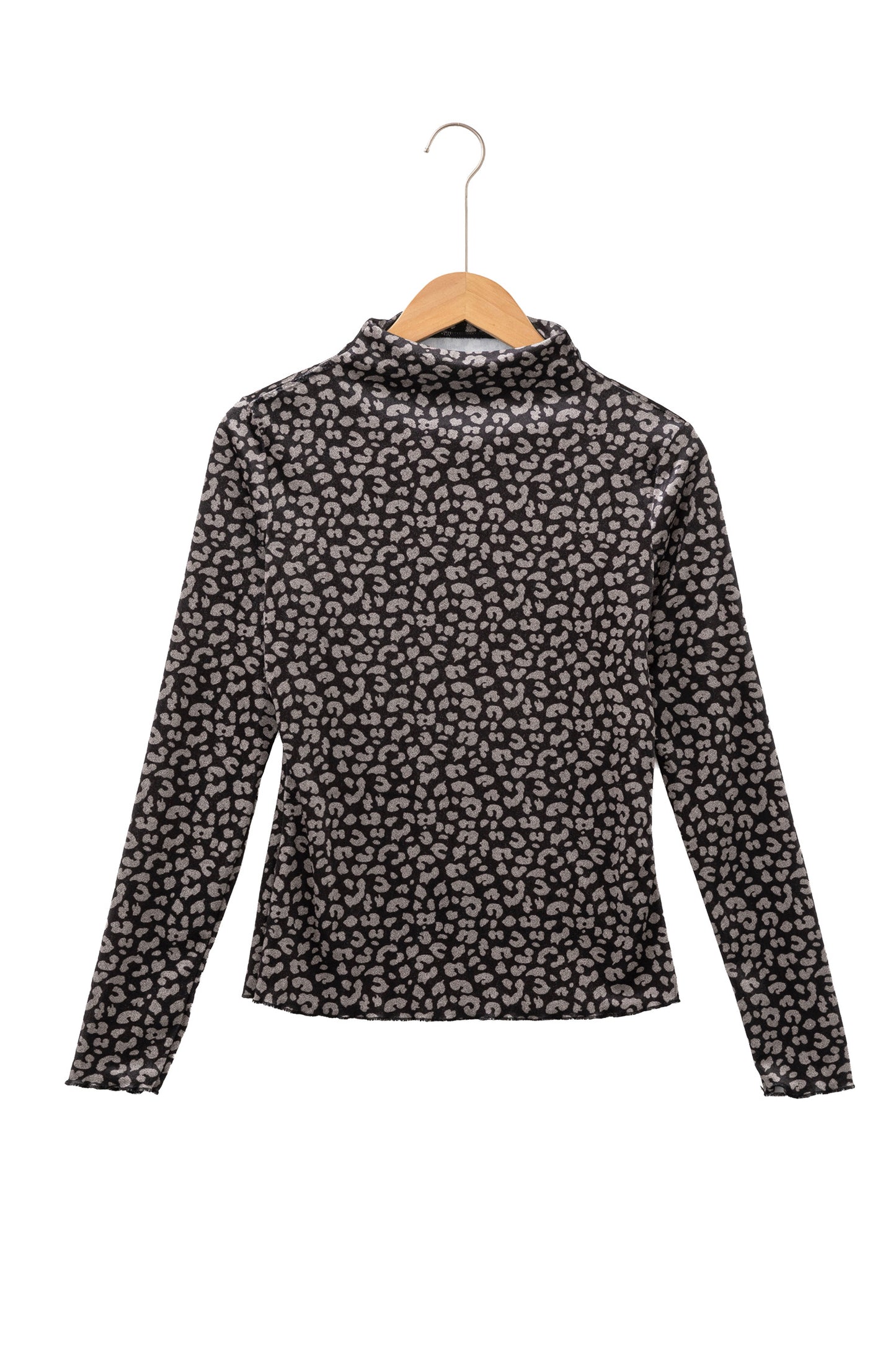 Brown Leopard Print Velvet Long Sleeve Western Style Pullover Top-Tops/Long Sleeve Tops-[Adult]-[Female]-2022 Online Blue Zone Planet