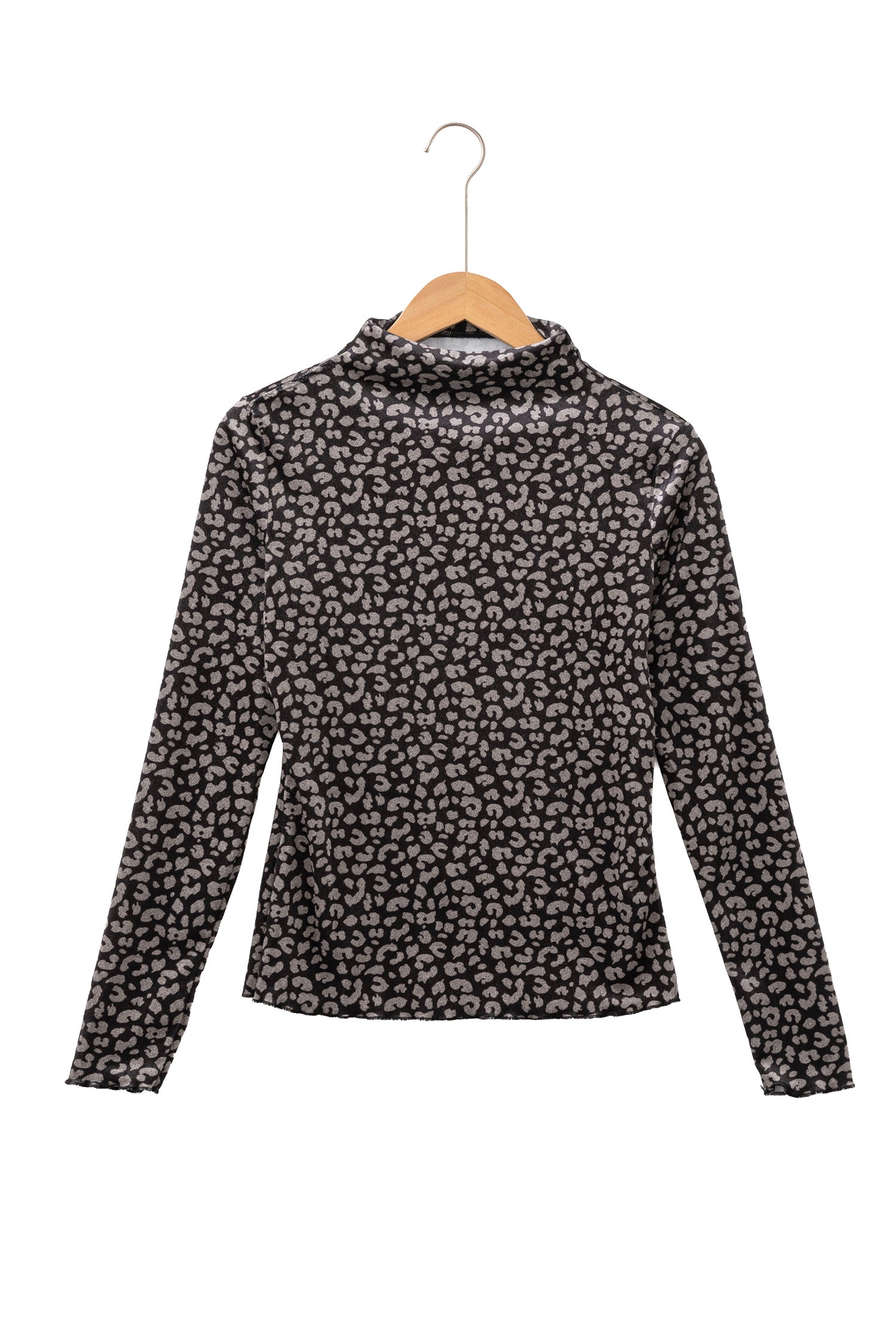 Brown Leopard Print Velvet Long Sleeve Western Style Pullover Top-Tops/Long Sleeve Tops-[Adult]-[Female]-2022 Online Blue Zone Planet
