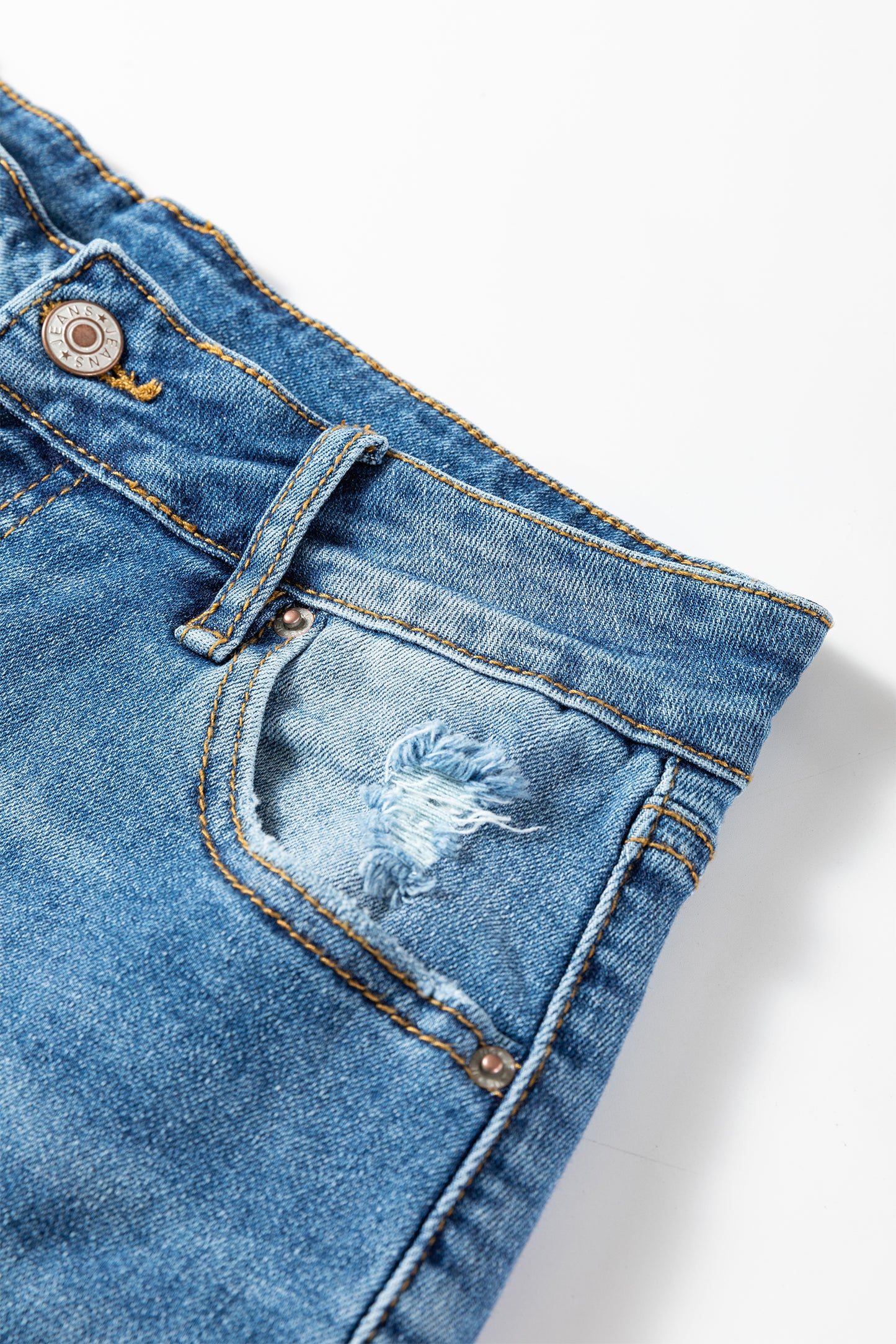 Myosotis Mid Rise Distressed Sneak Peek Straight Leg Jeans-Bottoms/Jeans-[Adult]-[Female]-2022 Online Blue Zone Planet