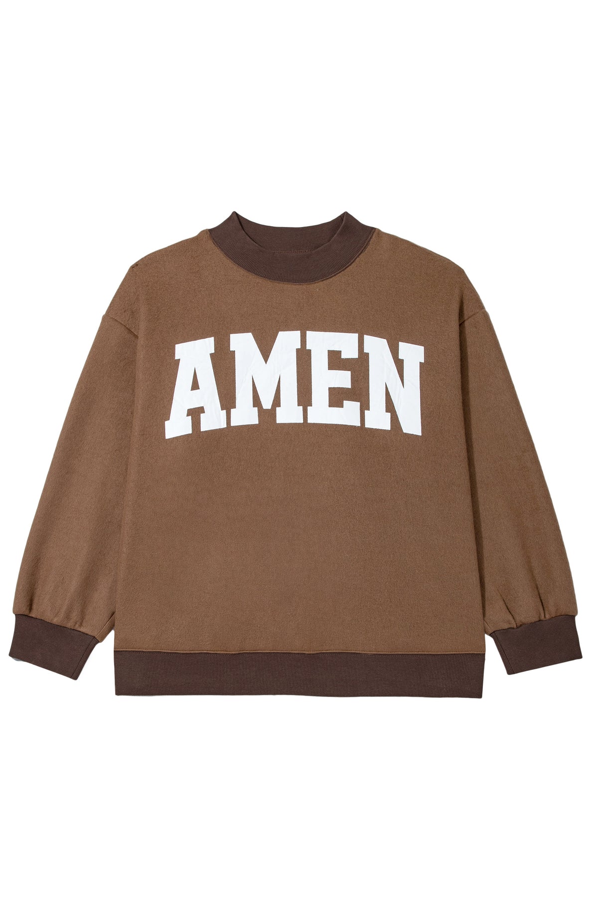 Coffee Letter Print Oversized Loose Fit Long Sleeve Plus Size Sweatshirt-Plus Size/Plus Size Sweatshirts & Hoodies-[Adult]-[Female]-2022 Online Blue Zone Planet