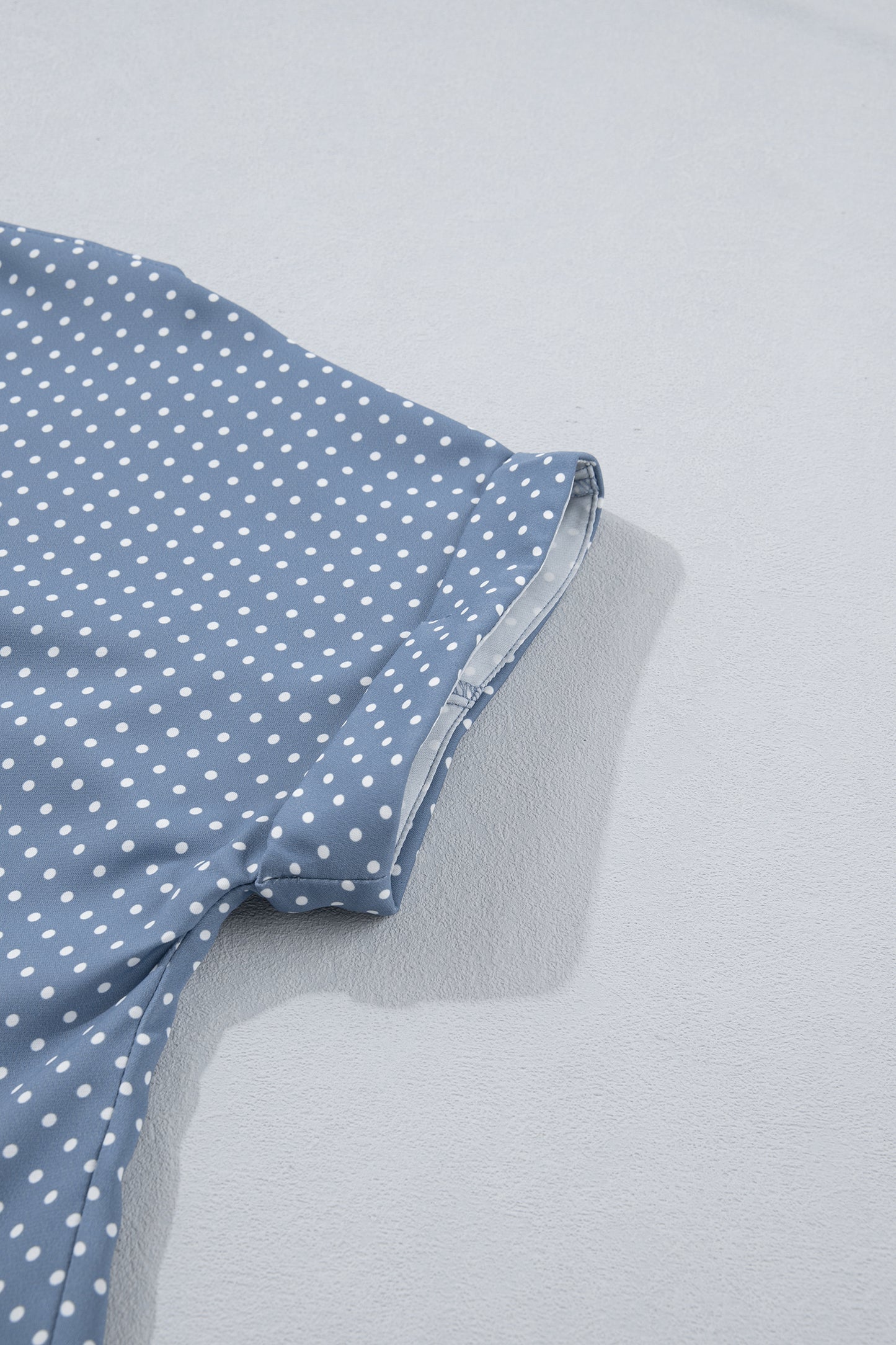 Khaki Dotted Print Cuffed Short Sleeve Shirt-Tops/Blouses & Shirts-[Adult]-[Female]-2022 Online Blue Zone Planet