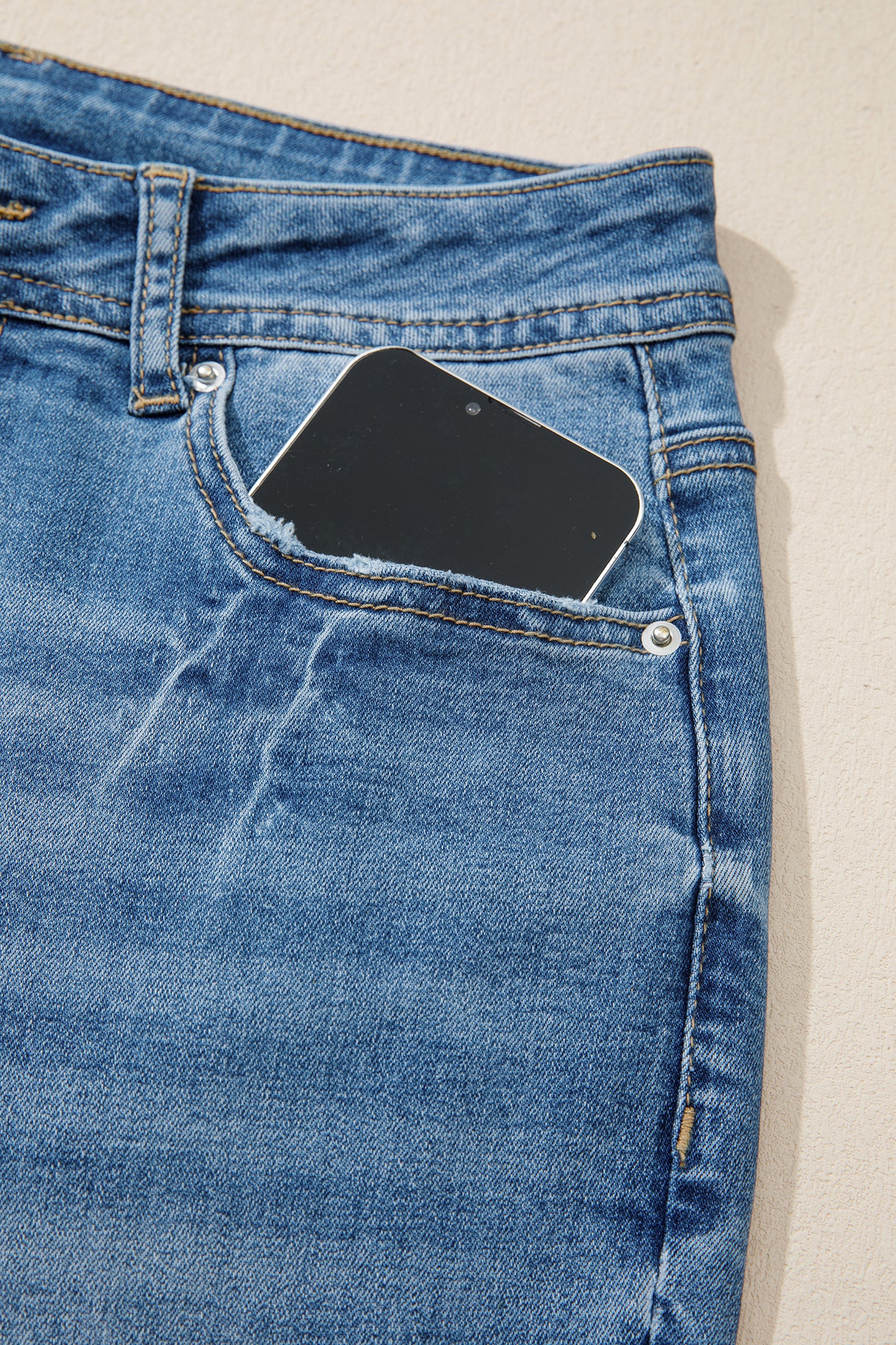 Myosotis Acid Washed Straight Leg Full Length Casual Jeans-Bottoms/Jeans-[Adult]-[Female]-2022 Online Blue Zone Planet