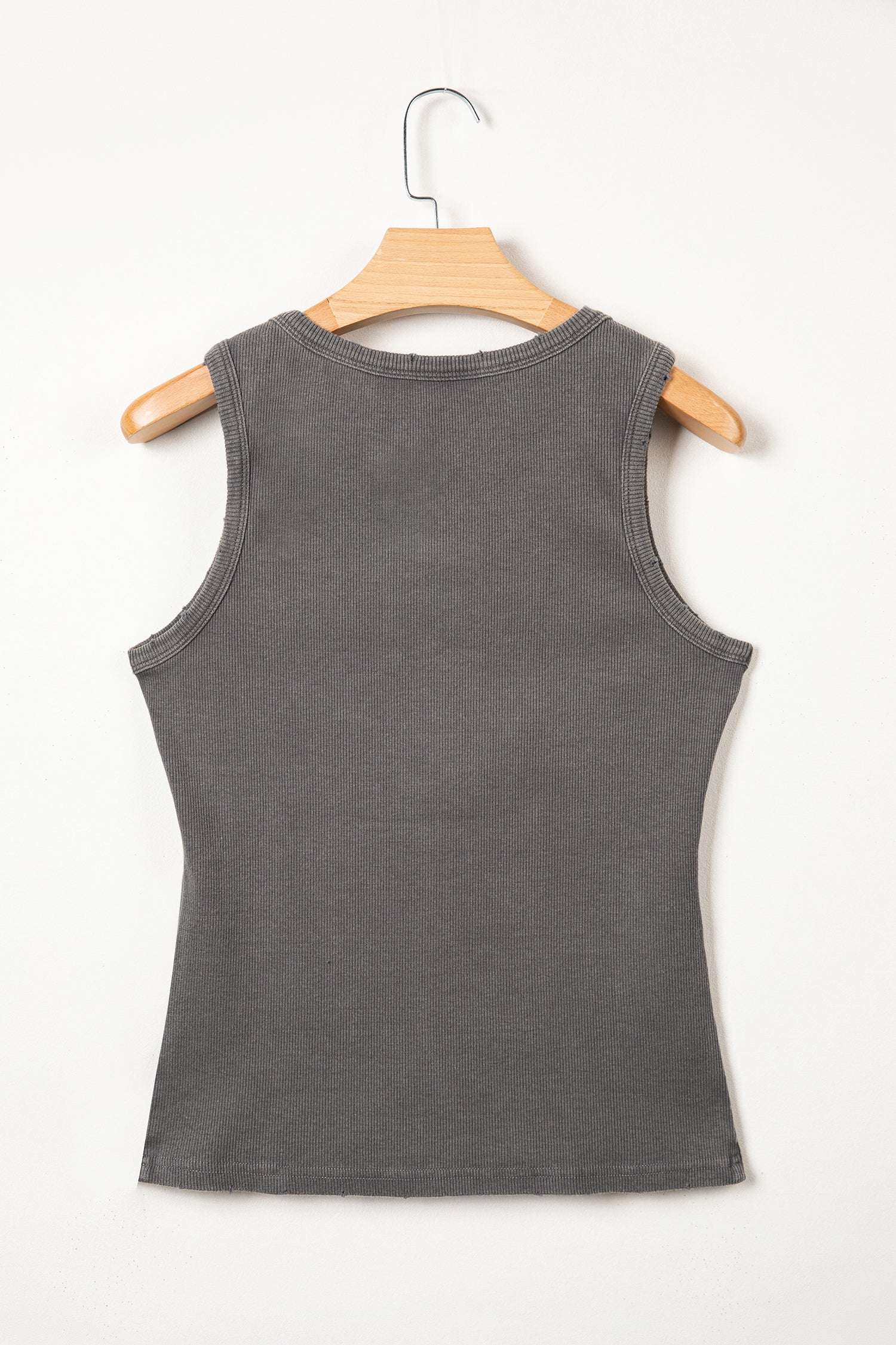 Bright Pink Vintage Distressed Ribbed Mineral Wash Tank Top-Tops/Tank Tops-[Adult]-[Female]-2022 Online Blue Zone Planet