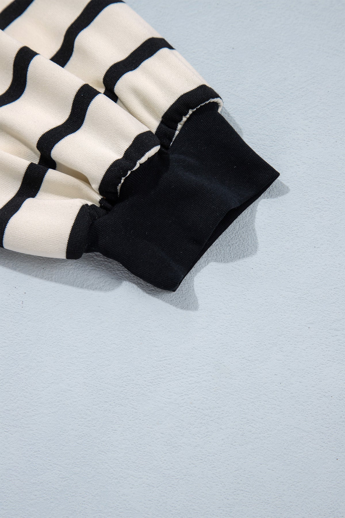Beige Stripe Relaxed Long Sleeve Top Color Block Detail Drawstring Pant Set-Two Piece Sets/Pant Sets-[Adult]-[Female]-2022 Online Blue Zone Planet