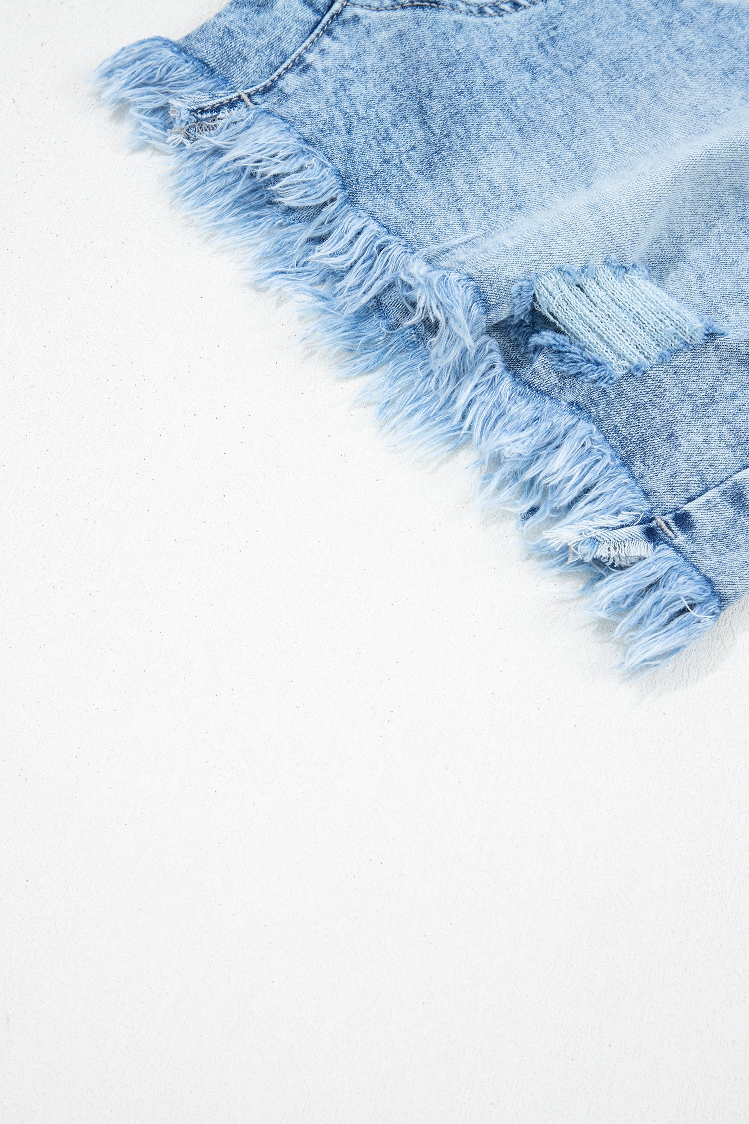 Beau Blue Distressed Acid Wash Denim Hot Shorts-Bottoms/Denim Shorts-[Adult]-[Female]-2022 Online Blue Zone Planet