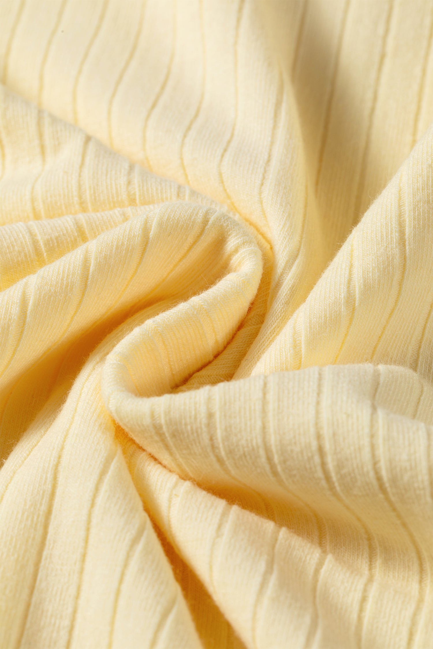 Yellow Ribbed Knit Color Block Trim Tee and Drawstring Skirt Set-Two Piece Sets/Two Piece Dresses-[Adult]-[Female]-2022 Online Blue Zone Planet