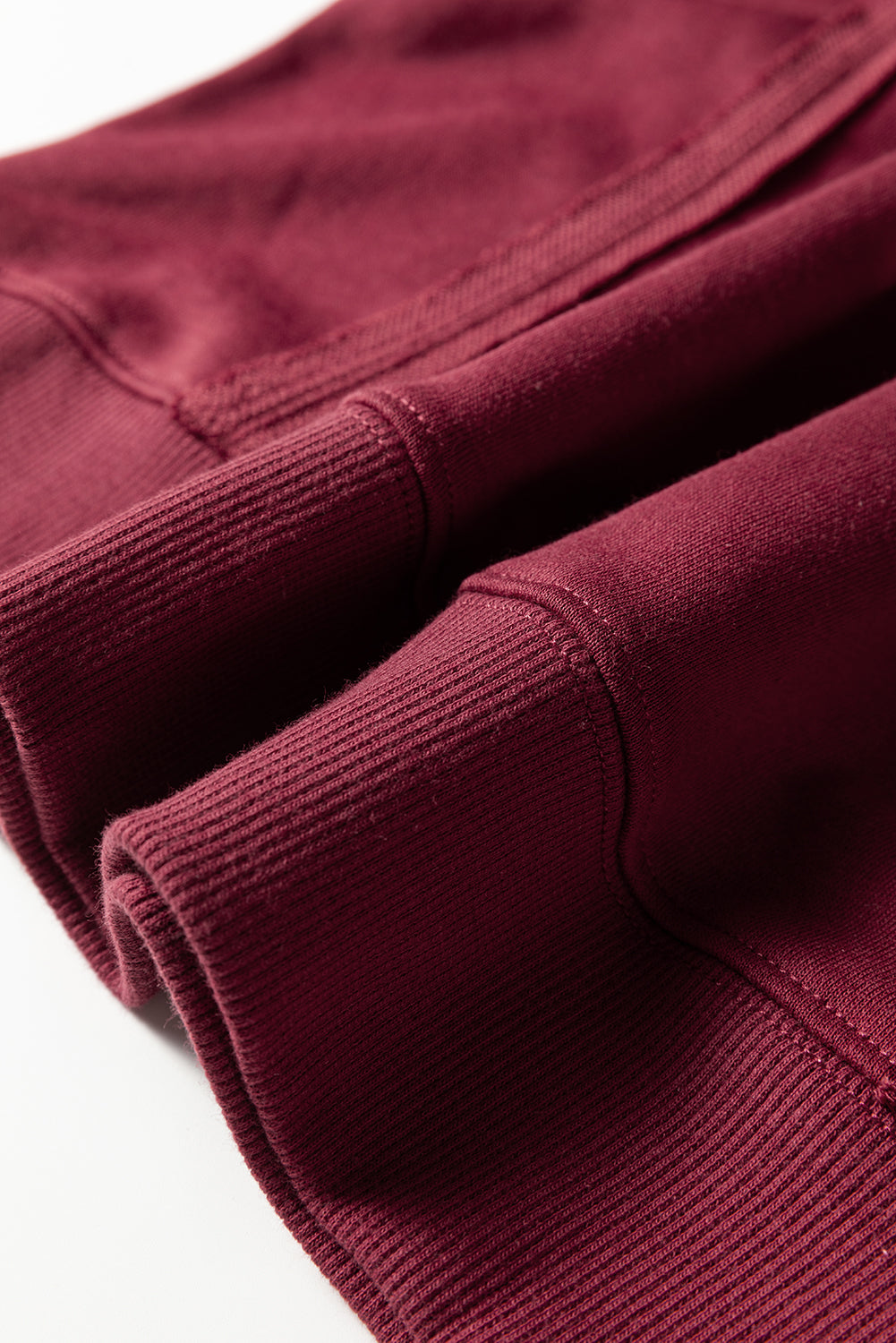 Red Sandalwood Plaid Colorblock Patchwork Sleeve Raw Seam Sweatshirt-Tops/Sweatshirts & Hoodies-[Adult]-[Female]-2022 Online Blue Zone Planet