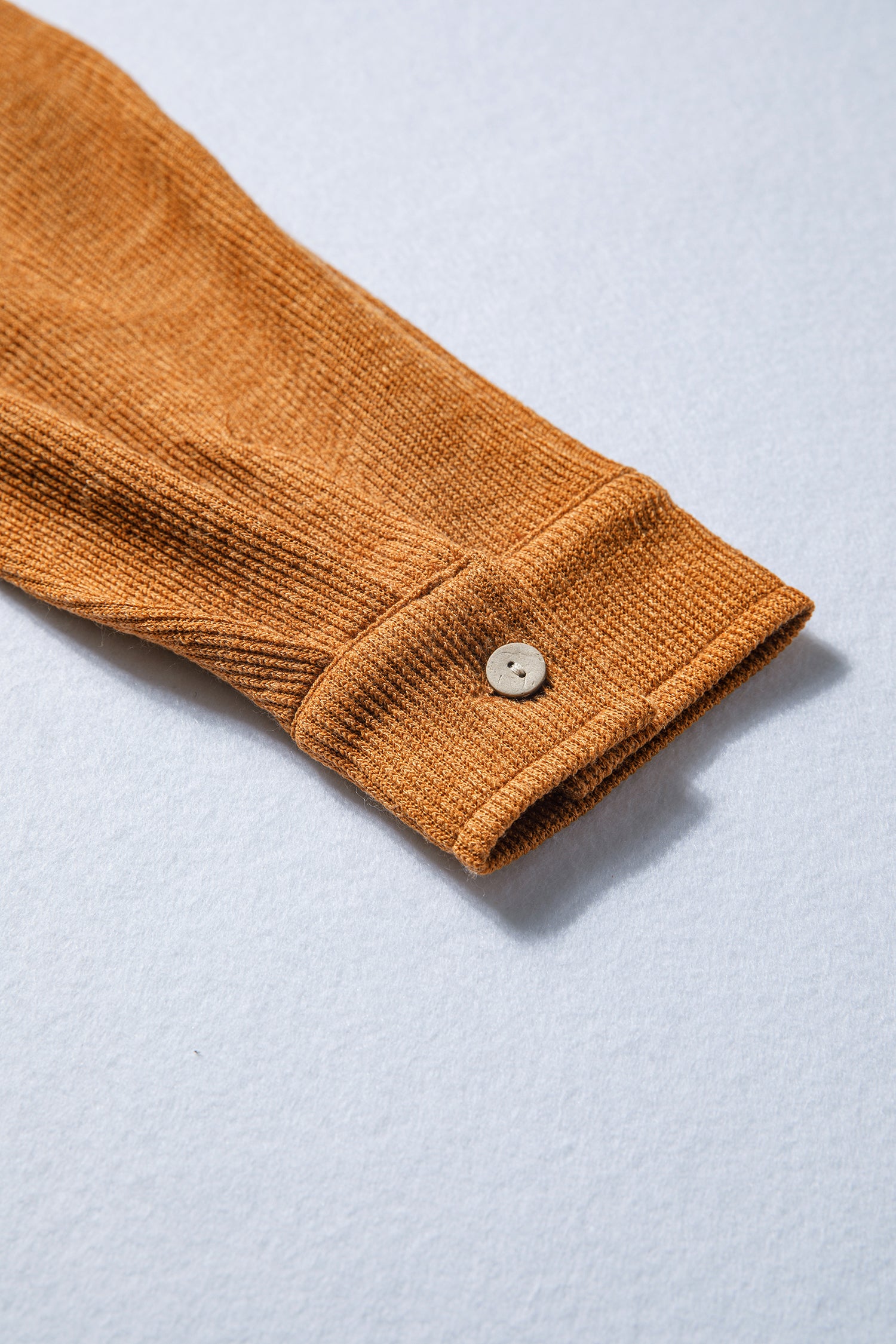 Russet Orange Flap Pocket Textured Knit Solid Color Casual Shacket-Outerwear/Jackets-[Adult]-[Female]-2022 Online Blue Zone Planet