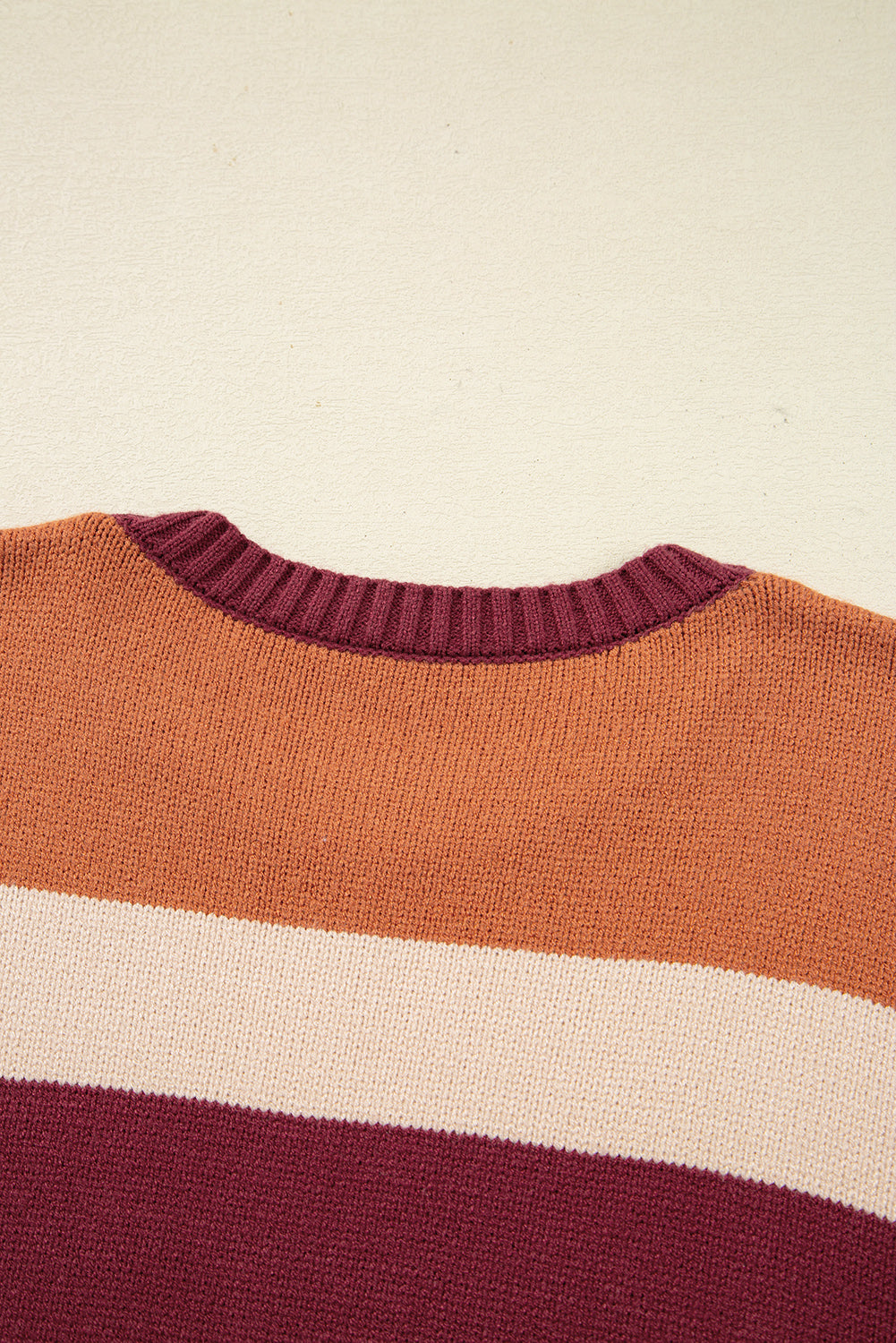 Brown Checkered Color Block Knitted Drop Shoulder Sweater-TOPS / DRESSES-[Adult]-[Female]-2022 Online Blue Zone Planet