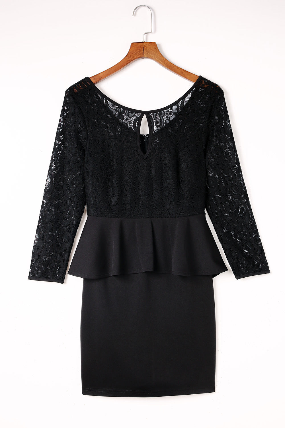 Lace Detail Long Sleeve Mini Dress-TOPS / DRESSES-[Adult]-[Female]-2022 Online Blue Zone Planet