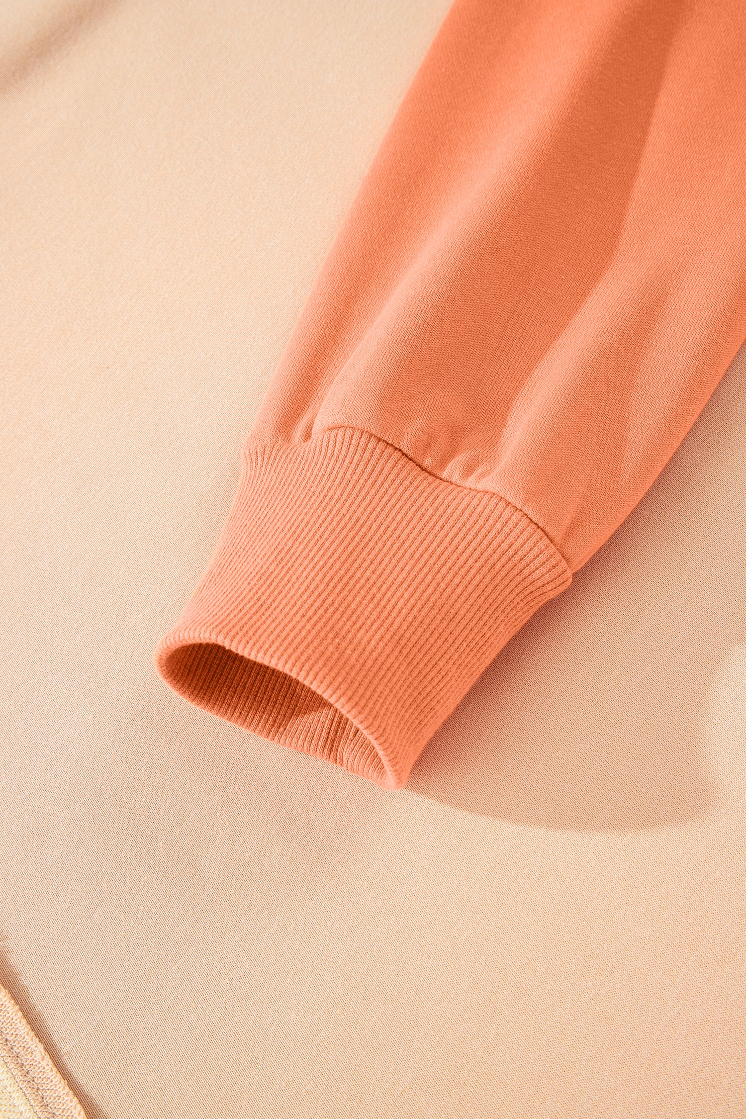 Beige Color Block Patchwork Split Hem Casual Sweatshirt-Tops/Sweatshirts & Hoodies-[Adult]-[Female]-2022 Online Blue Zone Planet