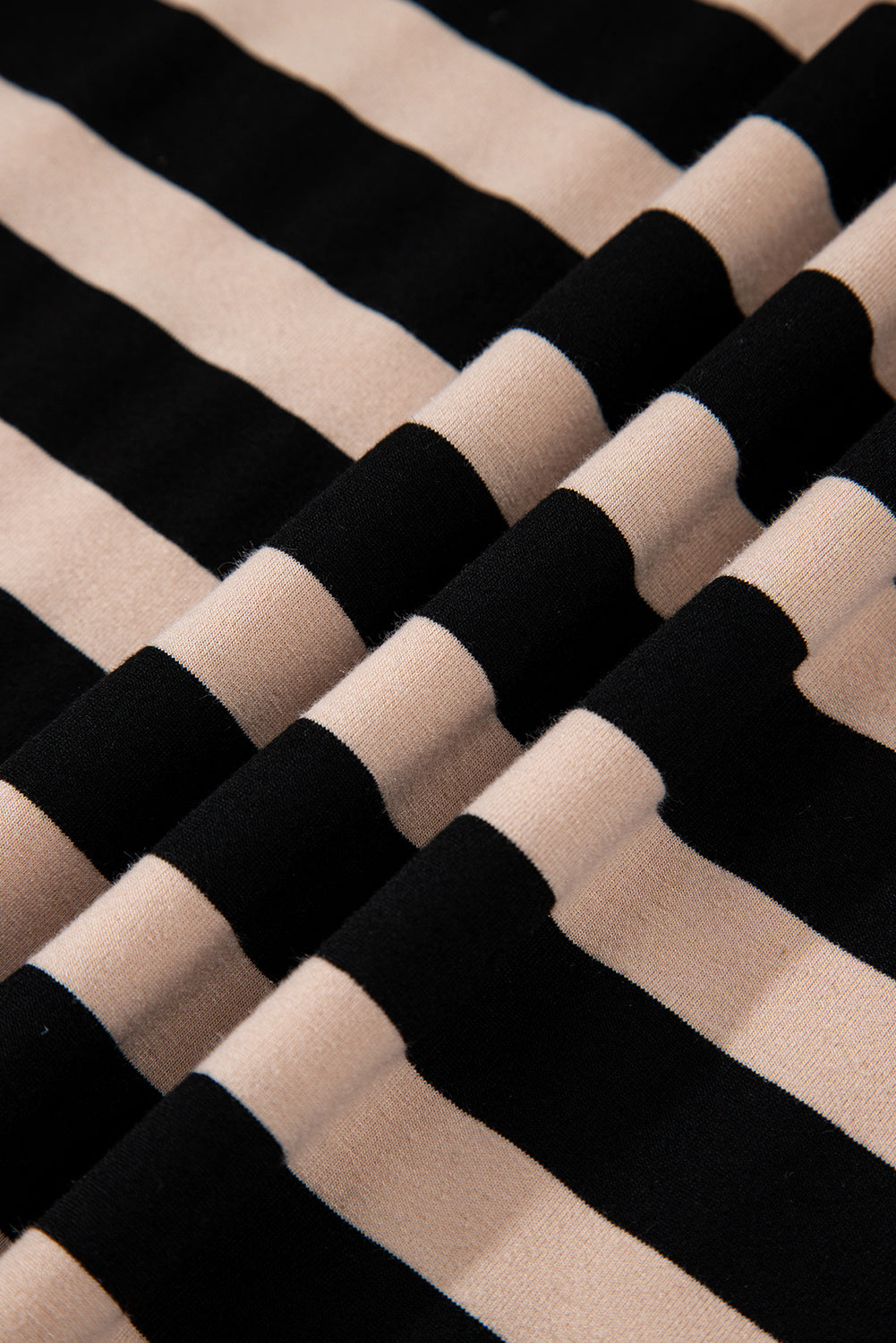 Black Stripe Casual Round Neck T-Shirt Maxi Dress With Pockets-Dresses/T Shirt Dresses-[Adult]-[Female]-2022 Online Blue Zone Planet