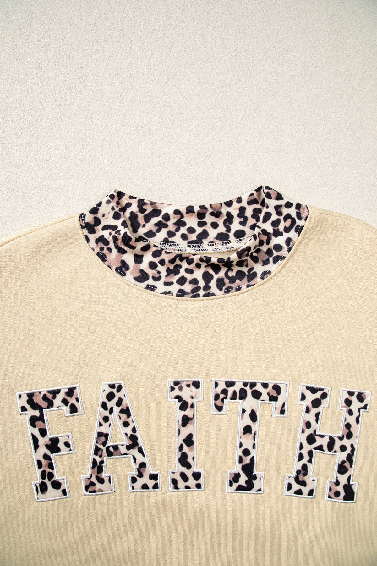Coffee Polka Dot Trim High Neck BLESSED Letter Graphic Baggy Sweatshirt-Tops/Sweatshirts & Hoodies-[Adult]-[Female]-2022 Online Blue Zone Planet