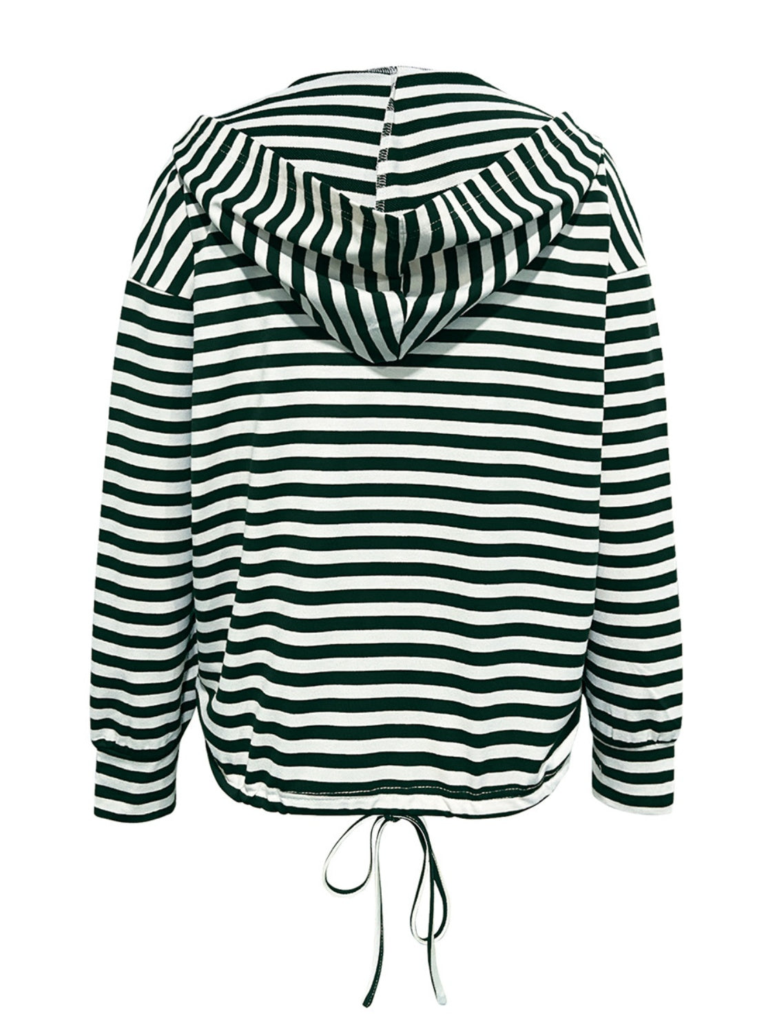 Drawstring Striped Long Sleeve Hoodie-TOPS / DRESSES-[Adult]-[Female]-2022 Online Blue Zone Planet