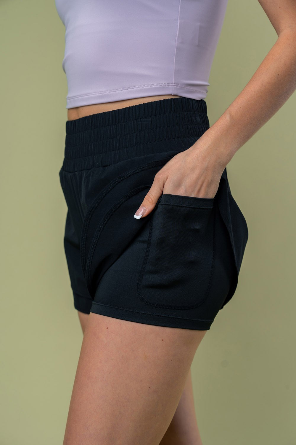 Blue Zone Planet | White Birch Full Size High Waisted Knit Shorts-BOTTOMS SIZES SMALL MEDIUM LARGE-[Adult]-[Female]-Black-S-2022 Online Blue Zone Planet