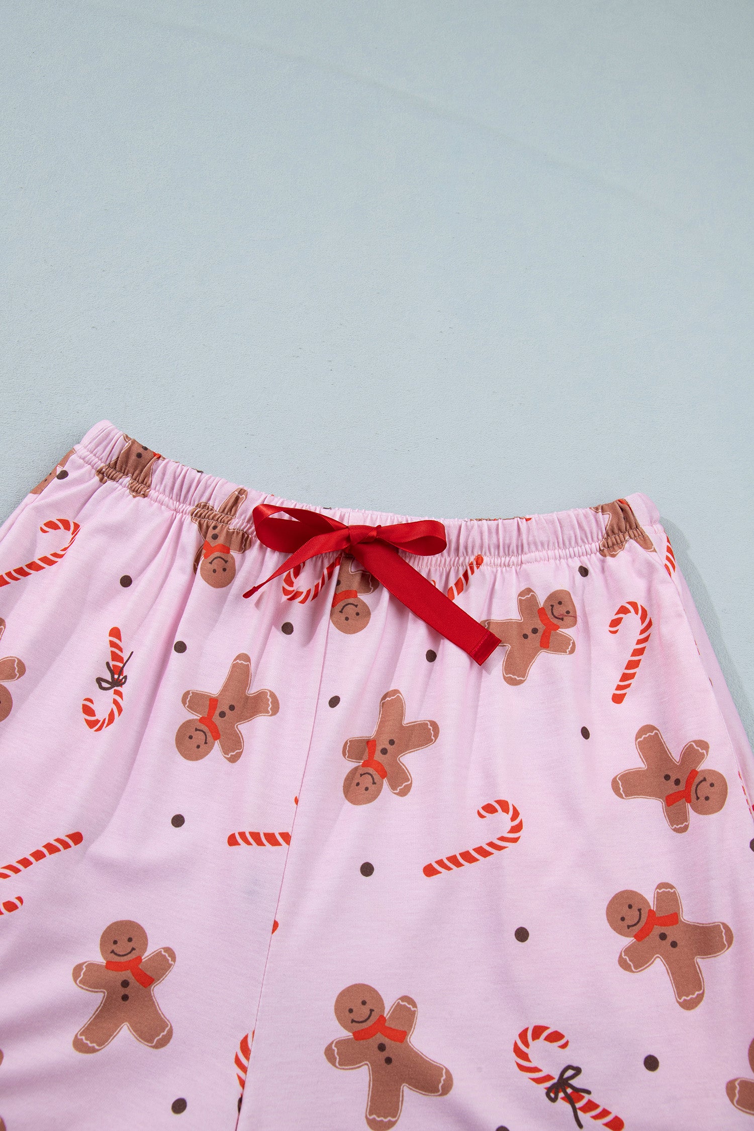 Pink Short Sleeve Placket Shell Button Elastic Waist Lounge Set-Loungewear & Sleepwear/Loungewear-[Adult]-[Female]-2022 Online Blue Zone Planet