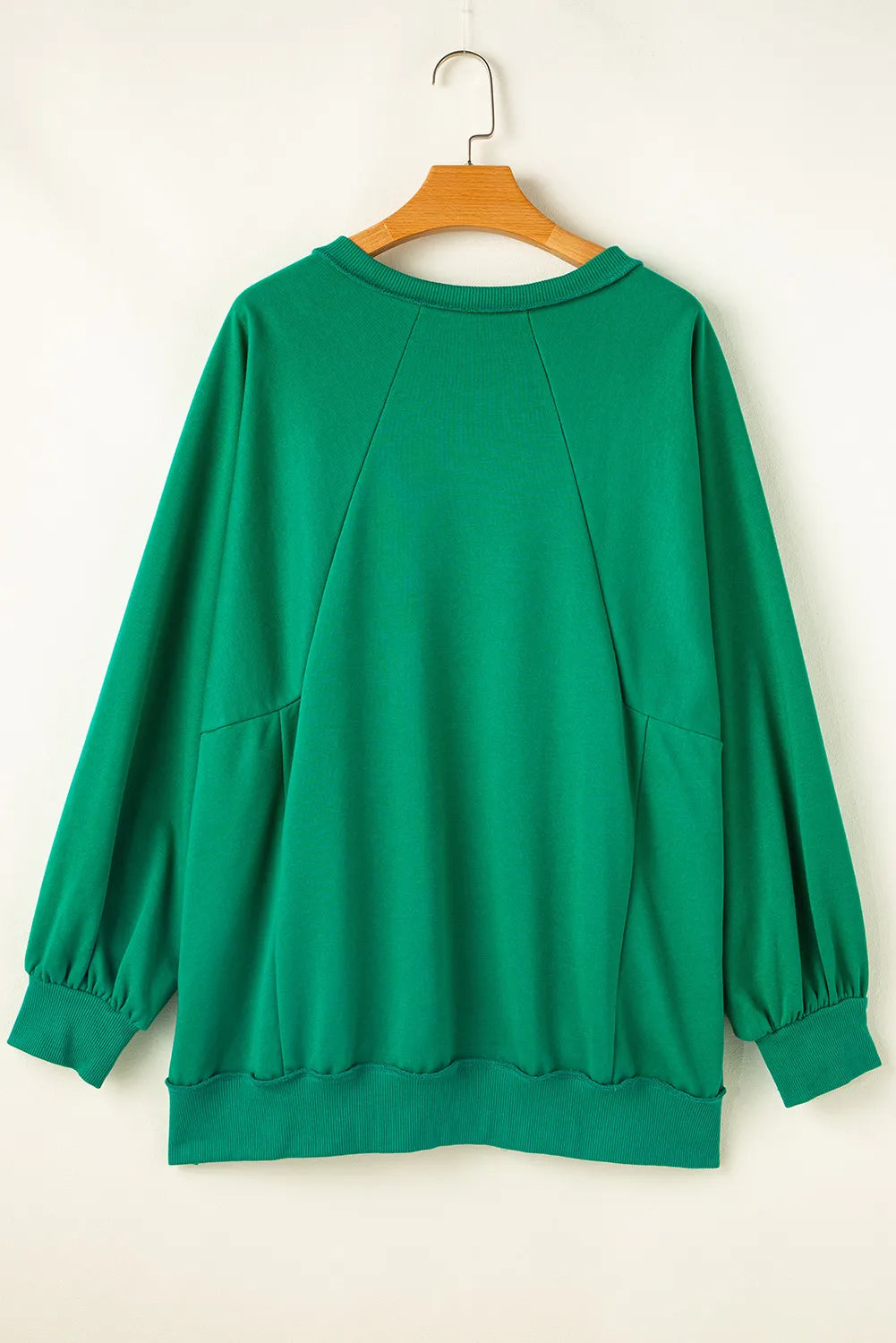 Plus Size Cutout Hem Notched Long Sleeve Sweatshirt-TOPS / DRESSES-[Adult]-[Female]-2022 Online Blue Zone Planet