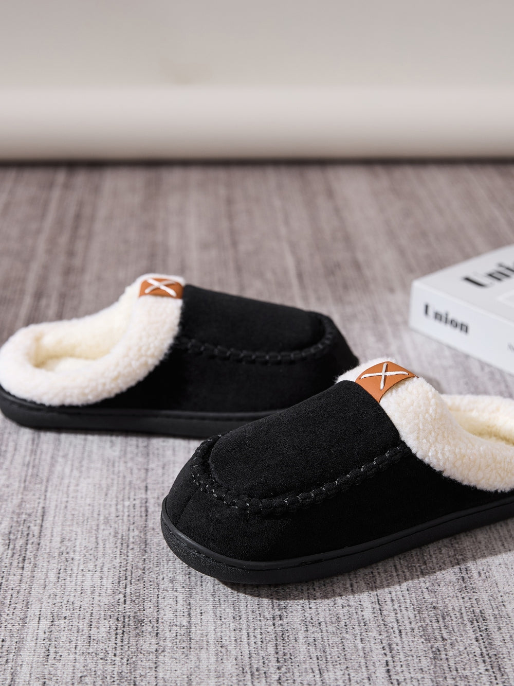 Contrast Round Toe Flat Slippers-SLIPPERS-[Adult]-[Female]-2022 Online Blue Zone Planet