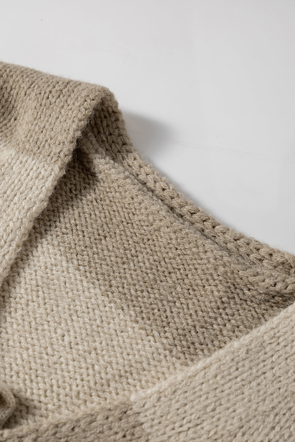 Khaki Striped Color Block Brushed Knit Bow Tie Front Sweater Cardigan-Sweaters & Cardigans/Cardigans-[Adult]-[Female]-2022 Online Blue Zone Planet