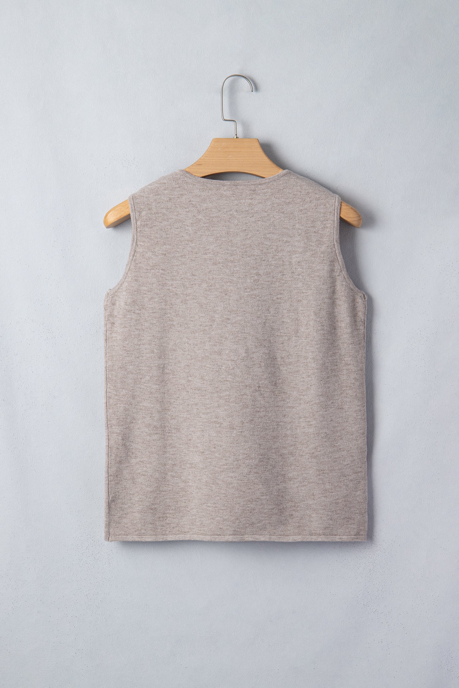 Gray Morn Metal Star Detail V Neck Sweater Knit Tank Top-Sweaters & Cardigans/Sweater Vests-[Adult]-[Female]-2022 Online Blue Zone Planet
