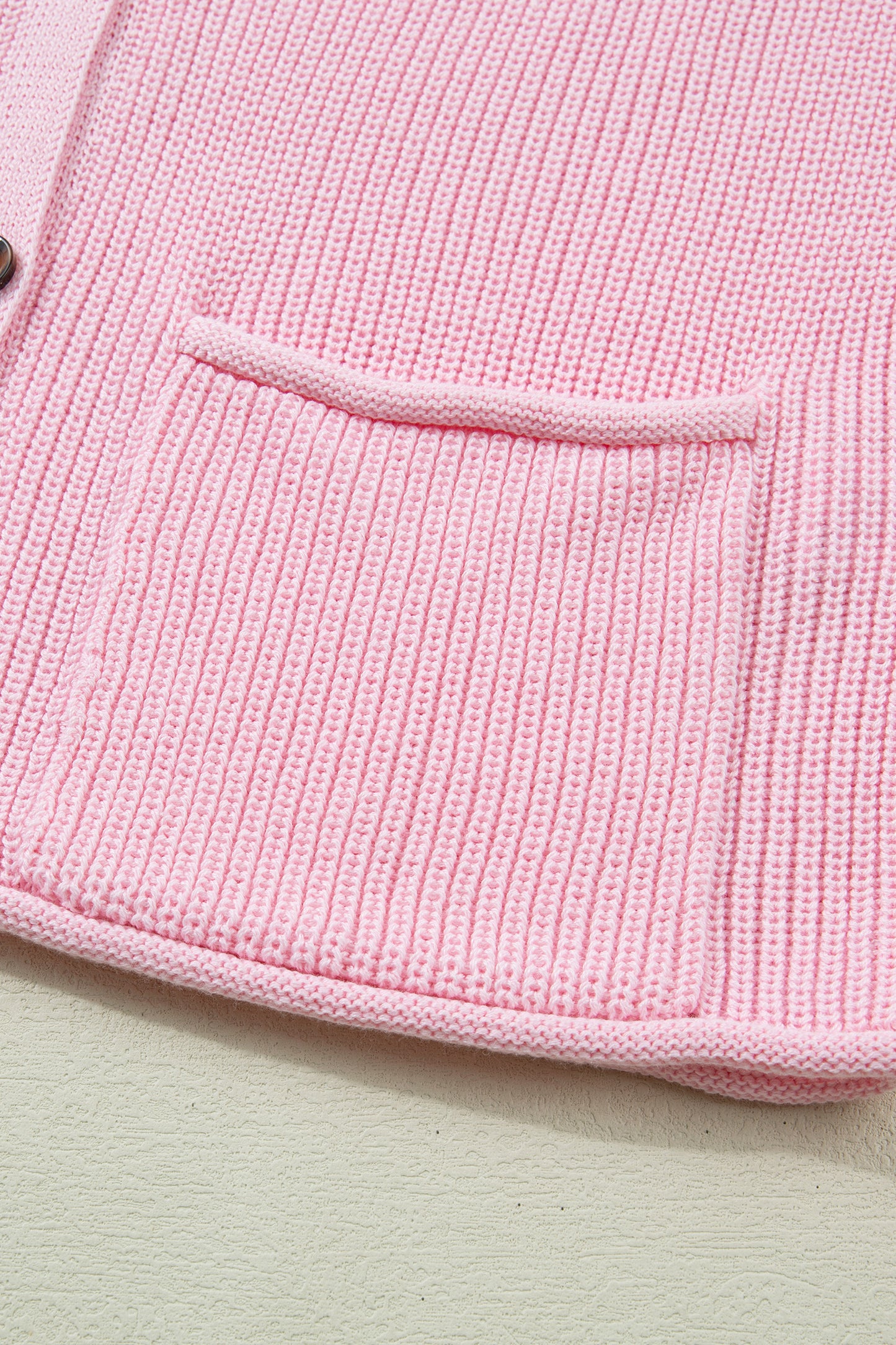 Pink Solid Color Knit V Neck Button Front Sweater Vest-TOPS / DRESSES-[Adult]-[Female]-2022 Online Blue Zone Planet