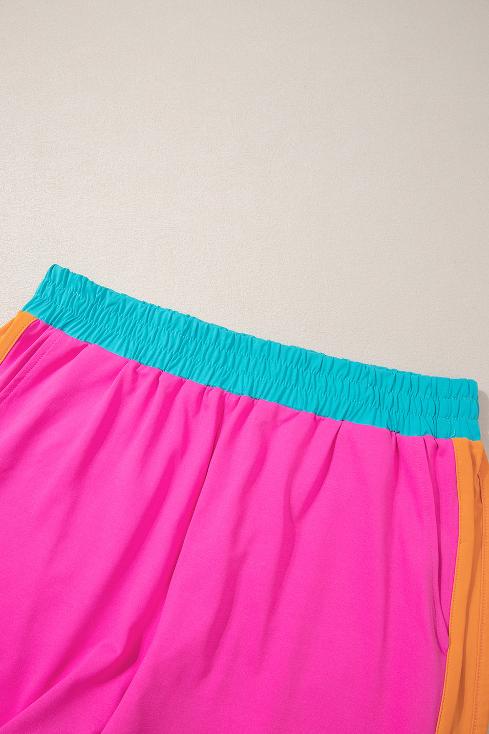 Blue Contrast Trim Cap Sleeve Tee Shorts Set-Two Piece Sets/Short Sets-[Adult]-[Female]-2022 Online Blue Zone Planet