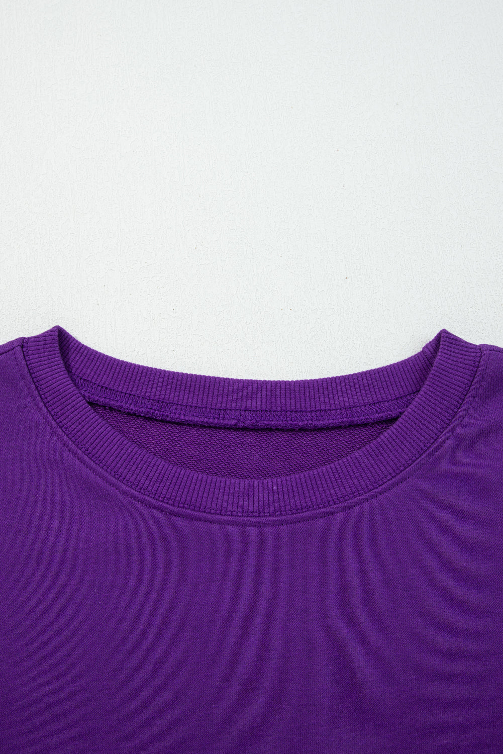 Tillandsia Purple Varsity Stripe Detail Drop Shoulder Pullover Mini Skirt Set-Two Piece Sets/Two Piece Dresses-[Adult]-[Female]-2022 Online Blue Zone Planet