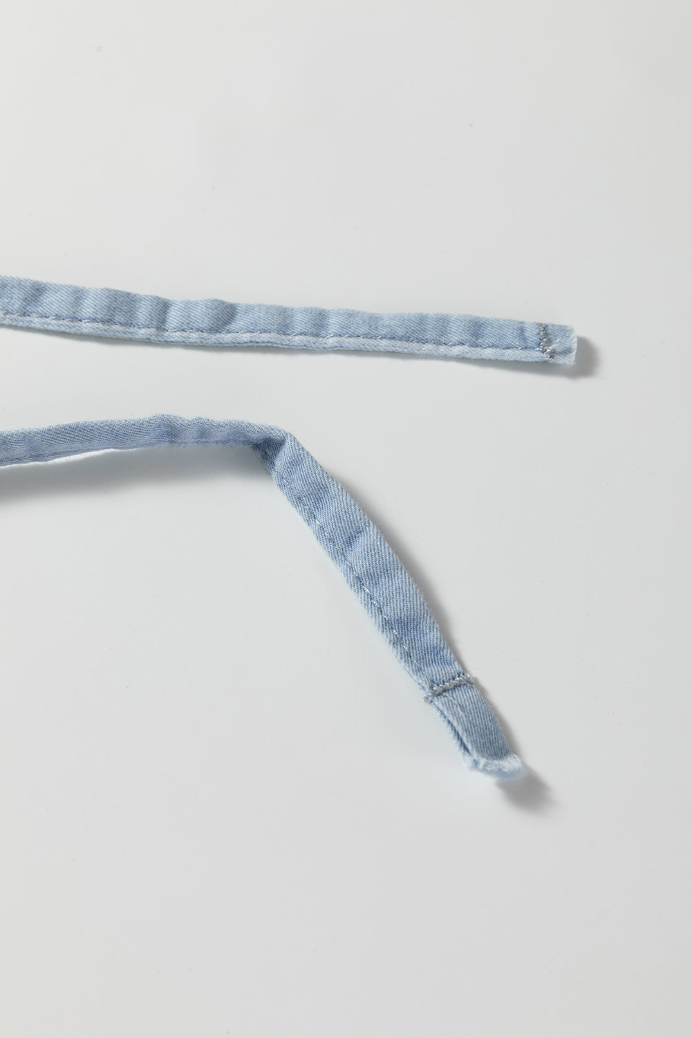 Sky Blue Stripe Chambray Wide Leg Tied Elastic Waist Trousers-Bottoms/Jeans-[Adult]-[Female]-2022 Online Blue Zone Planet