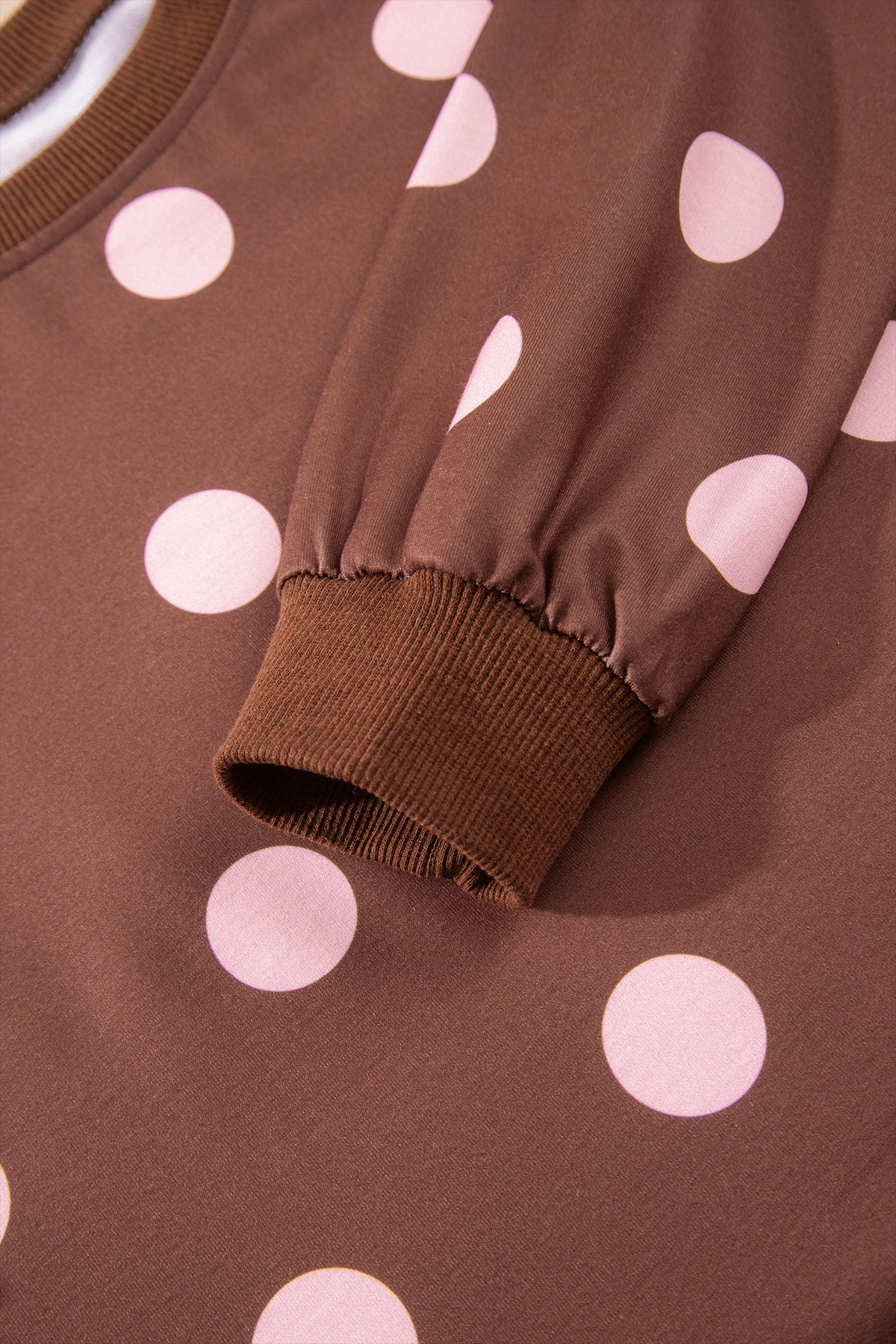 Brown Polka Dot Two Piece Set Long Sleeve Casual Skirt Set-Two Piece Sets/Two Piece Dresses-[Adult]-[Female]-2022 Online Blue Zone Planet