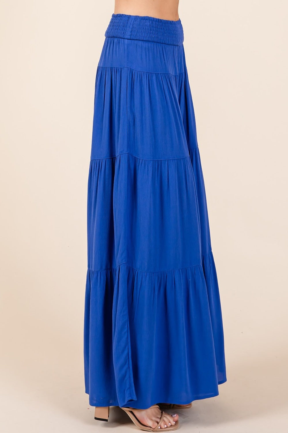 Blue Zone Planet | Mittoshop Tier Detail Smocked Elastic Waist Wide Leg Pants-TOPS / DRESSES-[Adult]-[Female]-2022 Online Blue Zone Planet