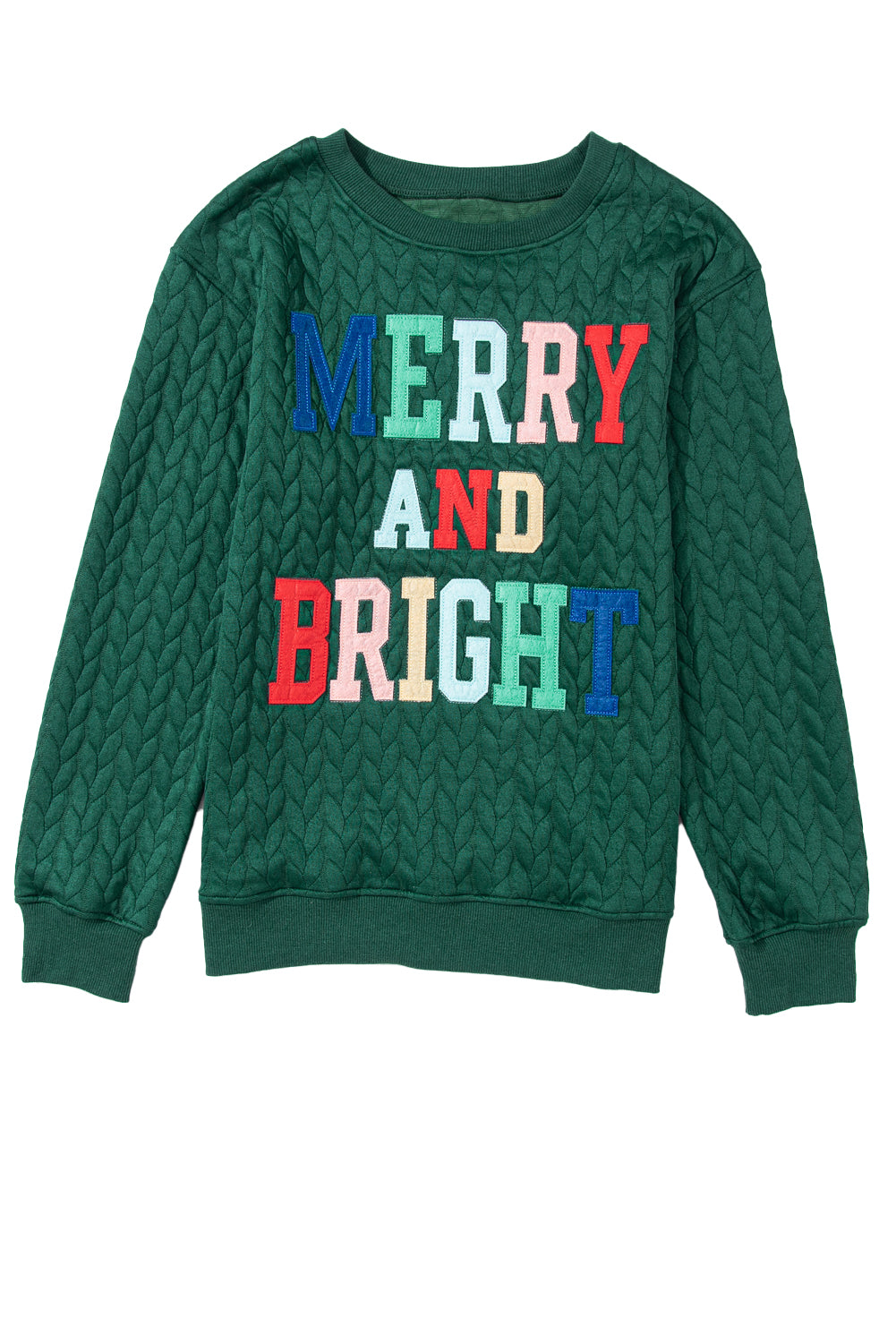 White Merry and Bright Quilted Sweatshirt-Sweatshirts & Hoodies-[Adult]-[Female]-2022 Online Blue Zone Planet