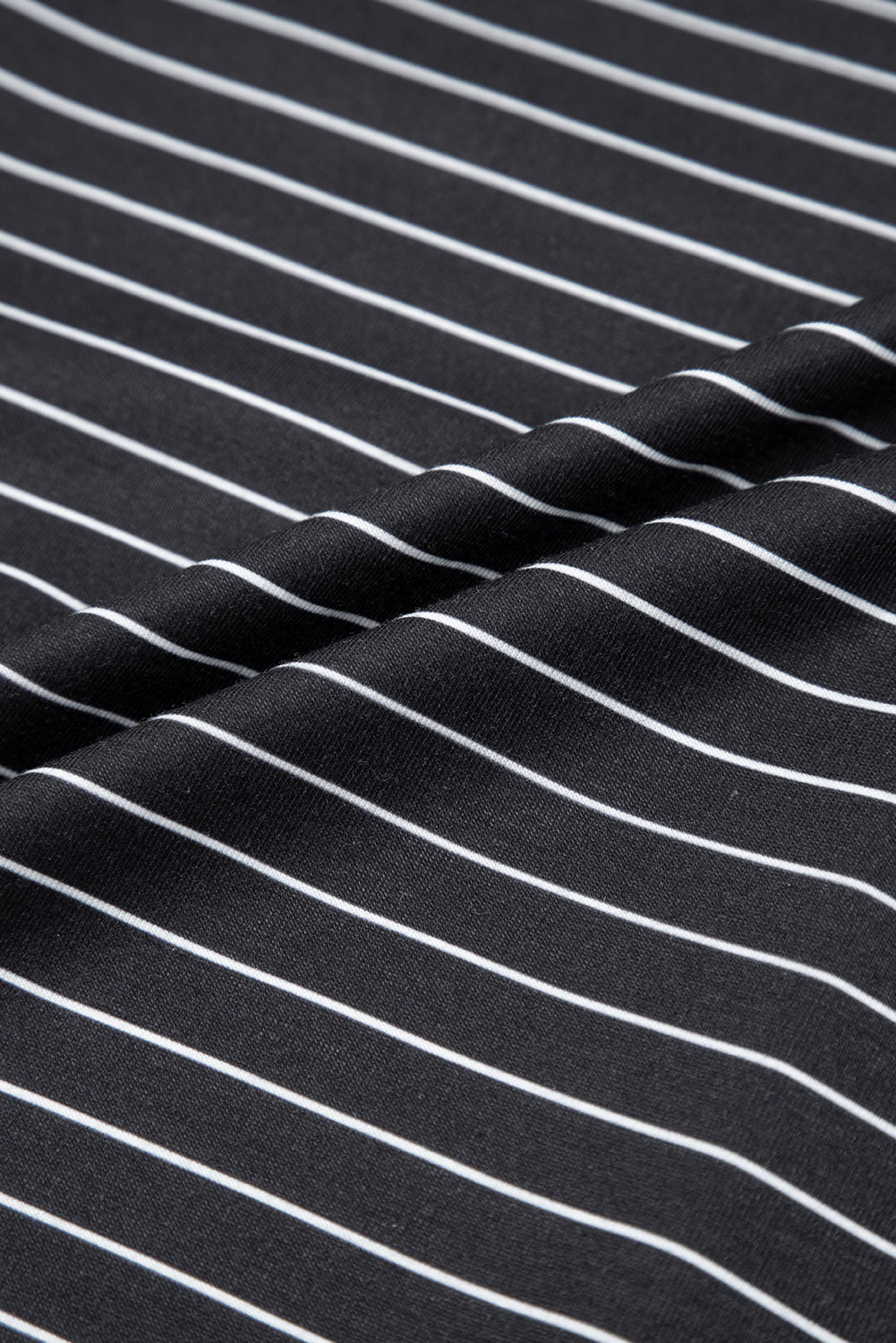 Black Stripe Ruffled Short Sleeve Crew Neck T Shirt Shift Mini Dress-TOPS / DRESSES-[Adult]-[Female]-2022 Online Blue Zone Planet