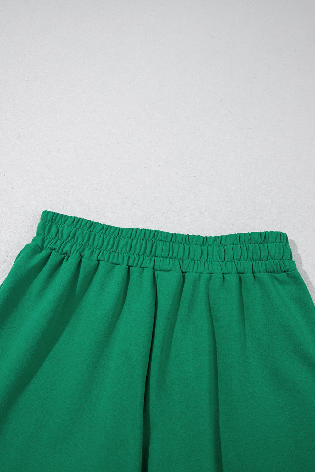 Sea Green Half Zip Puff Sleeve Top and Ruffled Shorts Set-Two Piece Sets/Short Sets-[Adult]-[Female]-2022 Online Blue Zone Planet