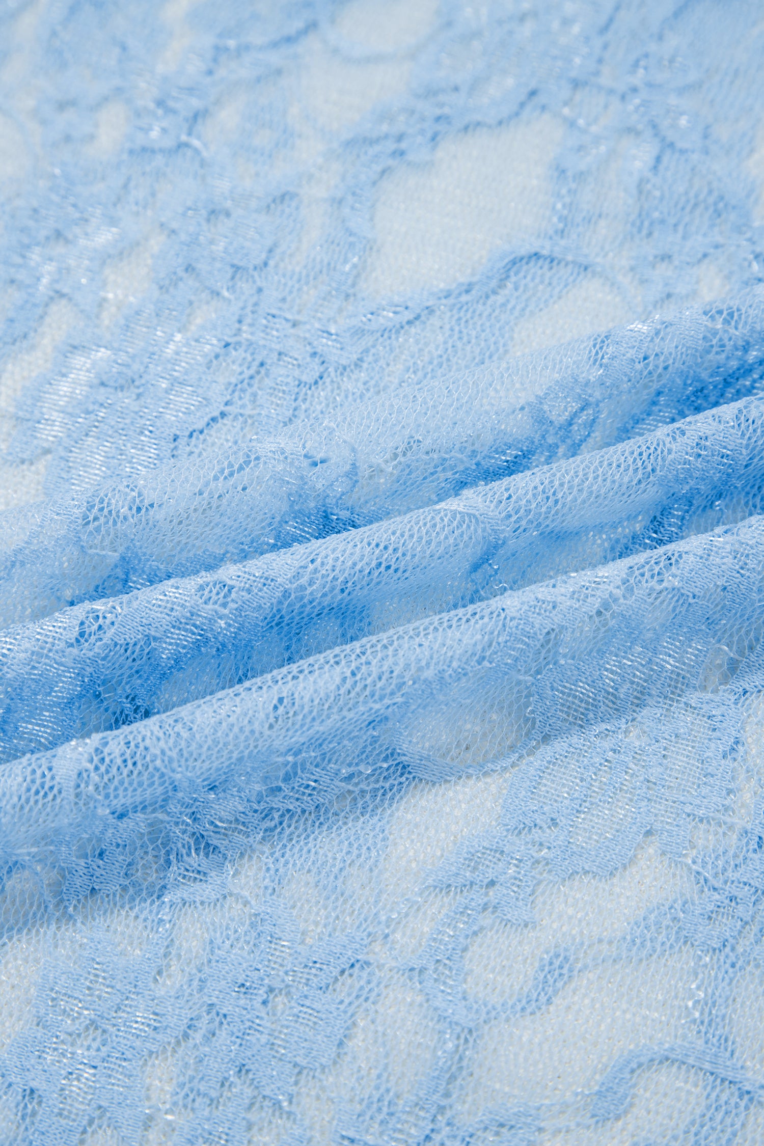 Beau Blue Sheer Floral Lace Boxy Tee-Tops/Tops & Tees-[Adult]-[Female]-2022 Online Blue Zone Planet