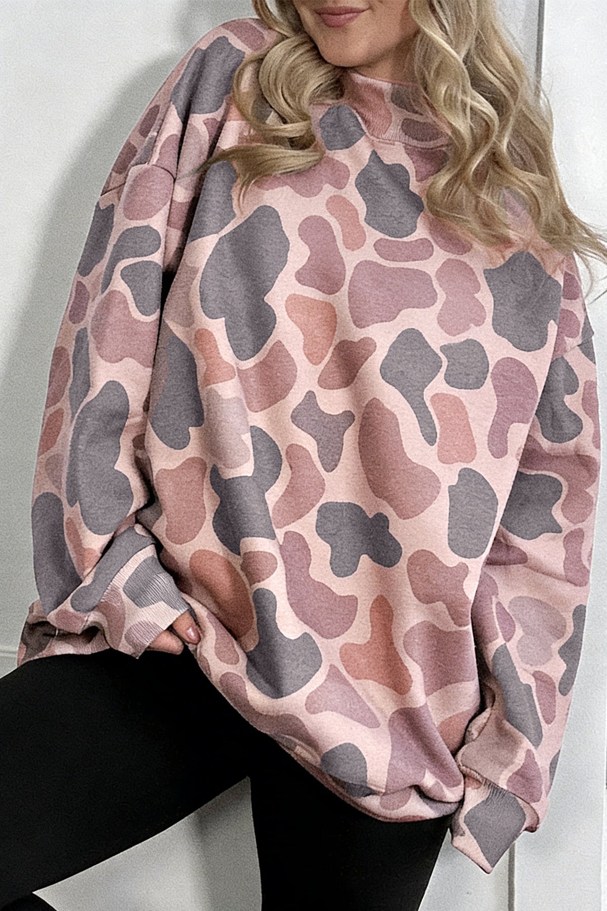 Multicolour Camouflage Western Style Pullover Sweatshirt-Tops/Sweatshirts & Hoodies-[Adult]-[Female]-2022 Online Blue Zone Planet