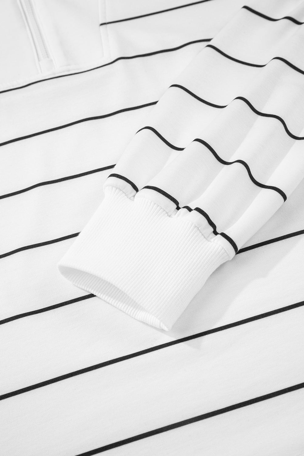 White Stripe Zip Up Drop Shoulder Pullover And Short 2pcs Outfit-Two Piece Sets/Short Sets-[Adult]-[Female]-2022 Online Blue Zone Planet