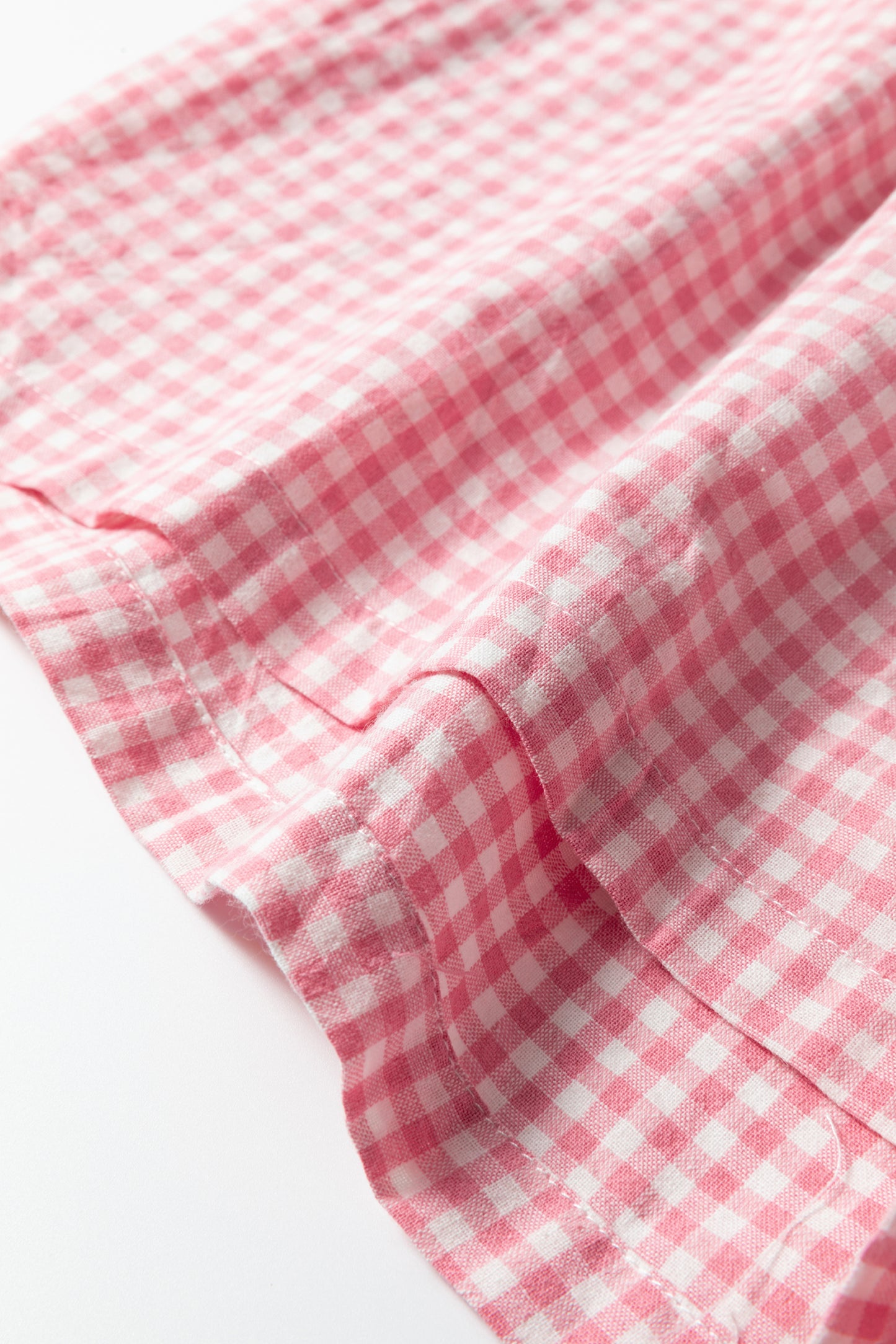 Pink Contrast Trim Plaid Print Plus Size Shorts-Plus Size/Plus Size Bottoms-[Adult]-[Female]-2022 Online Blue Zone Planet