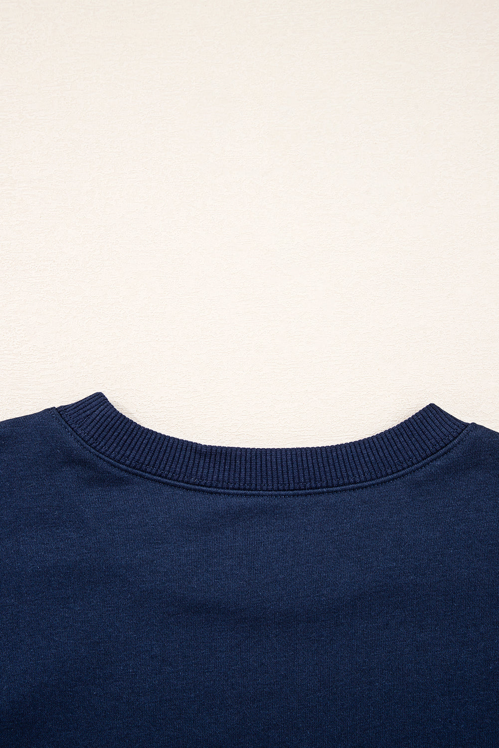 Navy Blue Varsity Striped Detail Drop Shoulder Oversized Sweatshirt-Tops/Sweatshirts & Hoodies-[Adult]-[Female]-2022 Online Blue Zone Planet