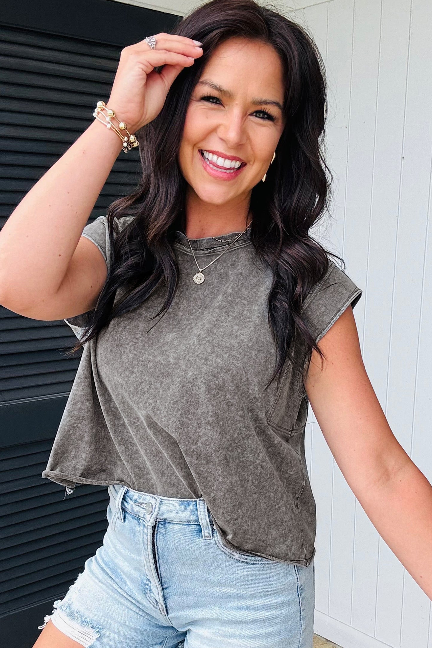 Medium Grey Mineral Wash Boxy Fit Cotton Tank Top-Tops/Tank Tops-[Adult]-[Female]-2022 Online Blue Zone Planet