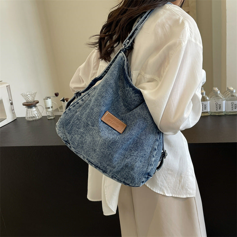 Blue Zone Planet | Adjustable Strap Denim Shoulder Bag-TOPS / DRESSES-[Adult]-[Female]-2022 Online Blue Zone Planet