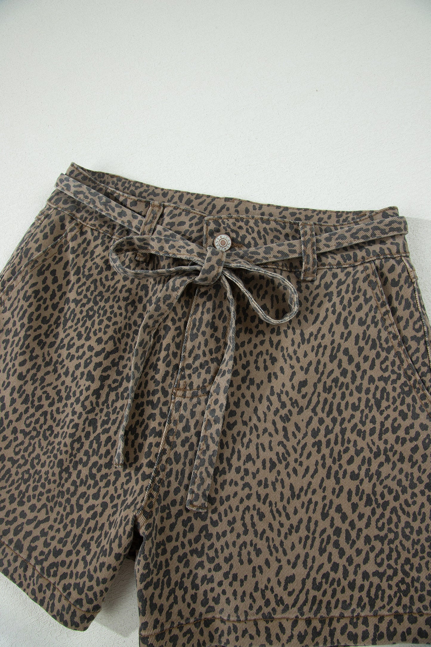 Black Leopard Print Loose Denim Shorts-Bottoms/Denim Shorts-[Adult]-[Female]-2022 Online Blue Zone Planet