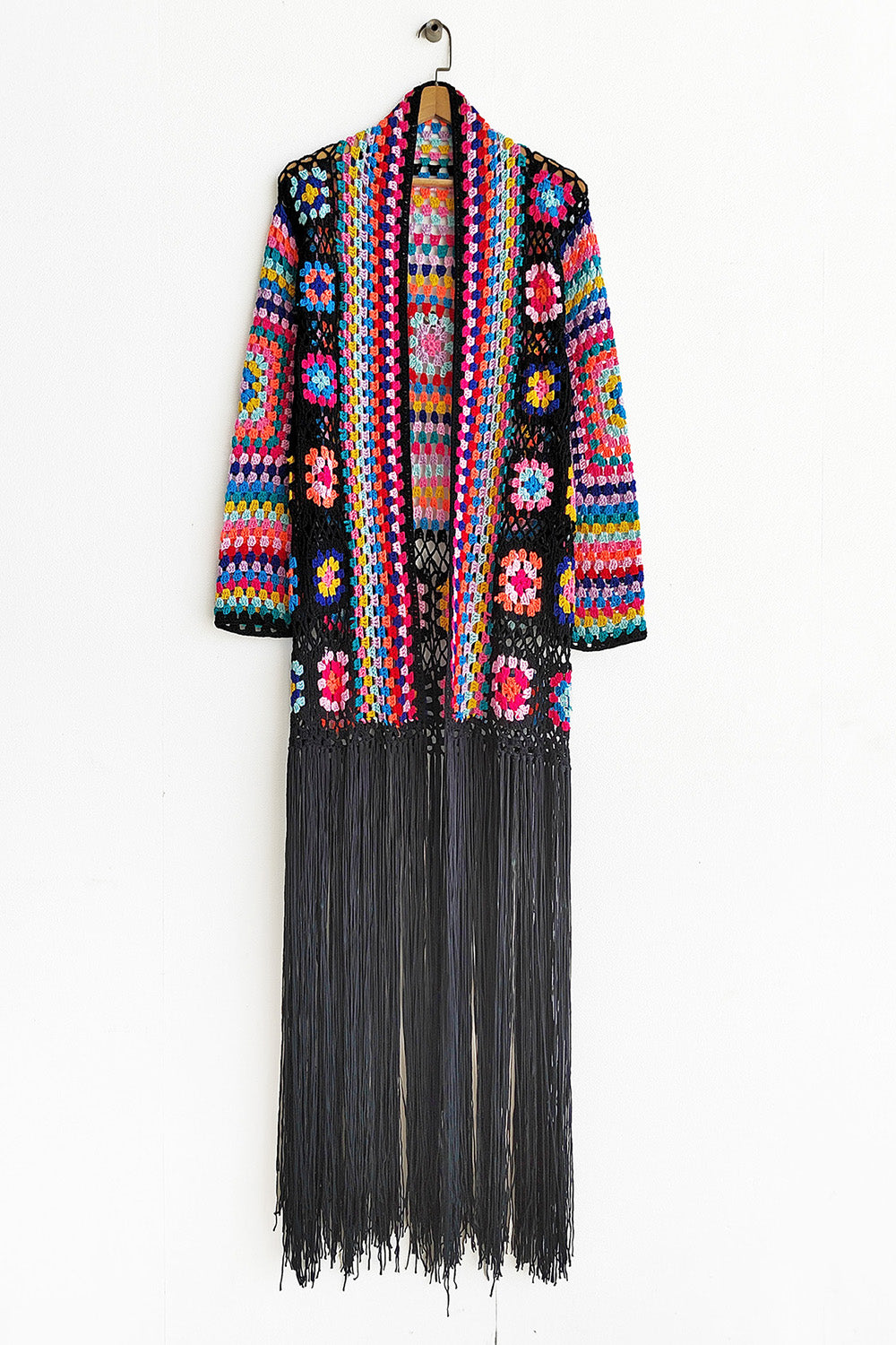 Fringe Tied Long Sleeve Cardigan-TOPS / DRESSES-[Adult]-[Female]-2022 Online Blue Zone Planet