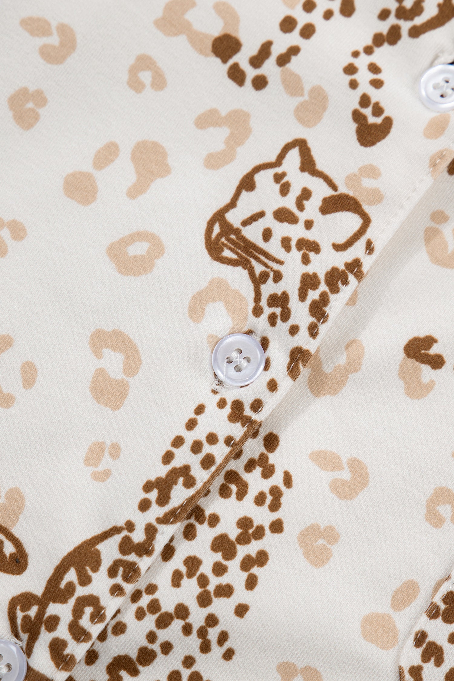 Yellow Leopard Print Colorblock Pocket Placket Long Sleeve Lounge Set-Loungewear & Sleepwear/Loungewear-[Adult]-[Female]-2022 Online Blue Zone Planet