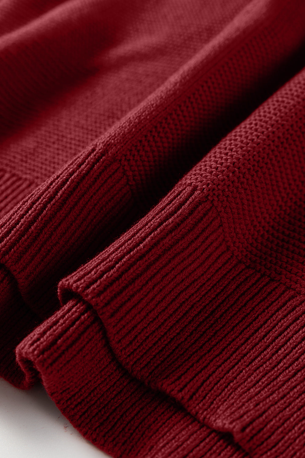 Red Dahlia Solid Color Front Seam Drop Shoulder Loose Sweater-TOPS / DRESSES-[Adult]-[Female]-2022 Online Blue Zone Planet